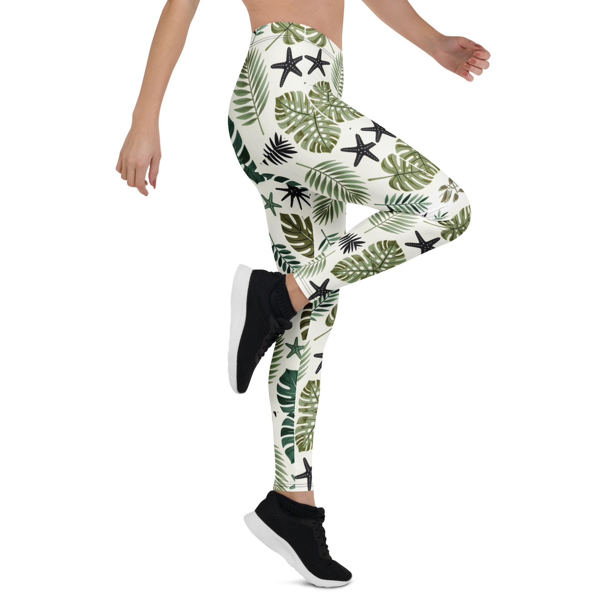 Leggings - Leaf Art All-Over Leggings – Gorgeous Nature Leaf Pattern Activewear by printfluence.net