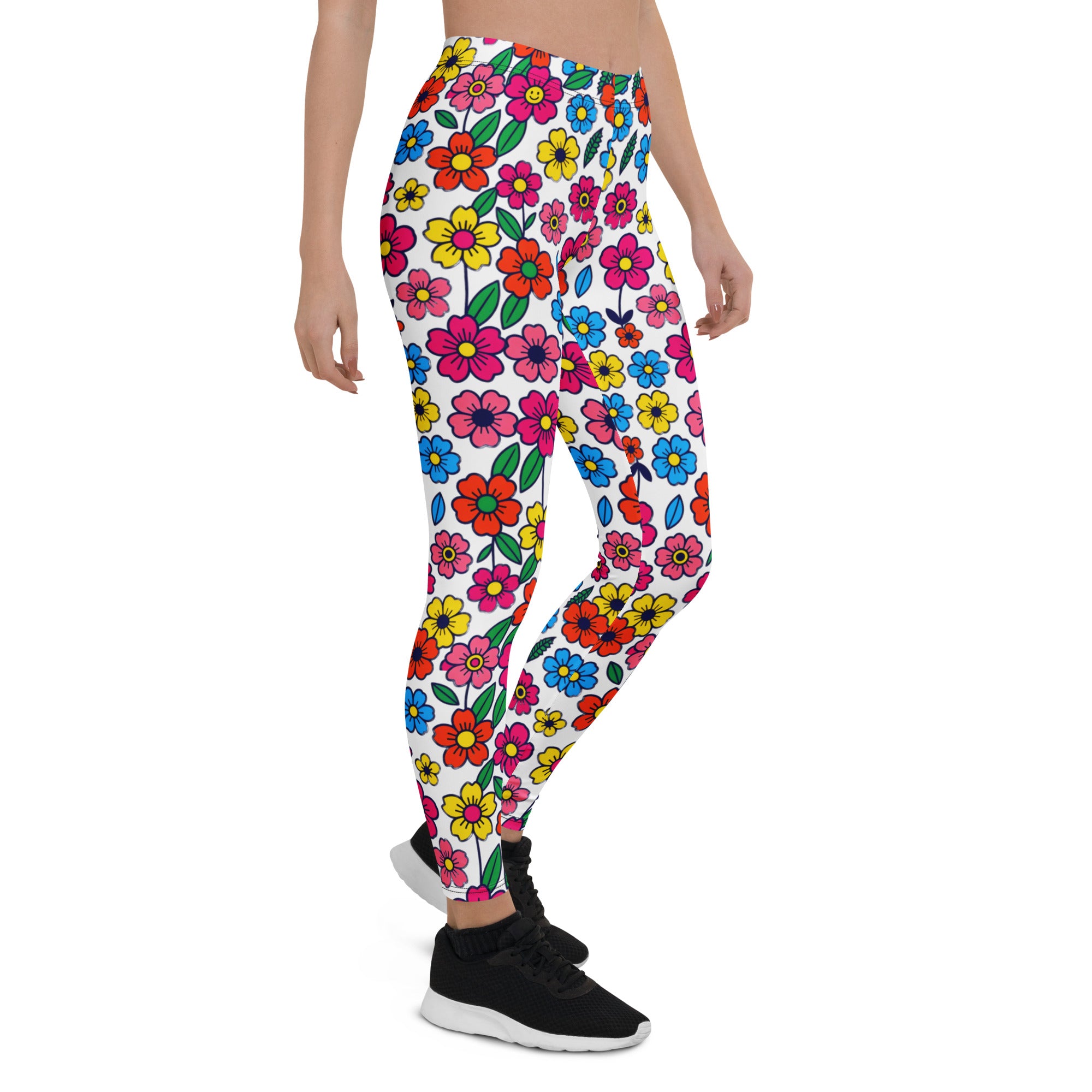 Leggings - Vivid Bloom Floral Leggings – Stunning Color Harmony by printfluence.net