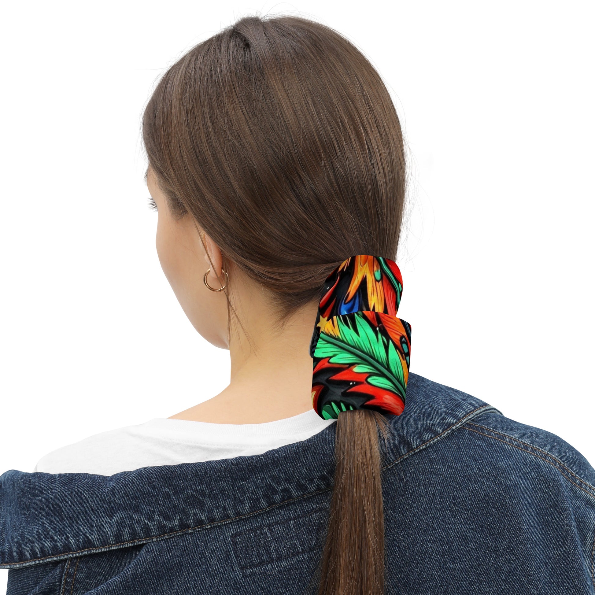 Neck Gaiter - Colorful Botanical Neck Gaiter – Vibrant Branch and Leaf Pattern Face Cover by printfluence.net