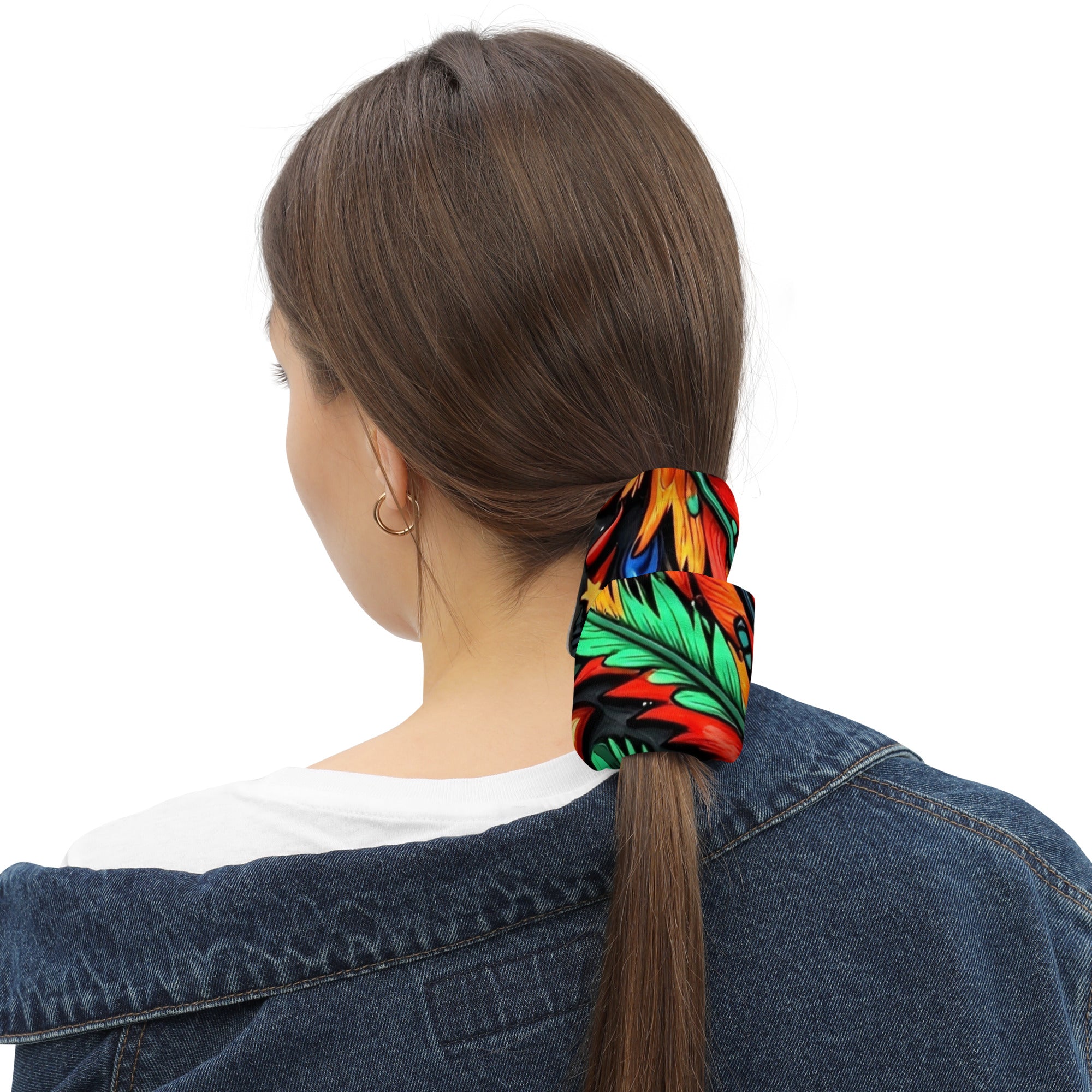 Neck Gaiter - Colorful Botanical Neck Gaiter – Vibrant Branch and Leaf Pattern Face Cover by printfluence.net