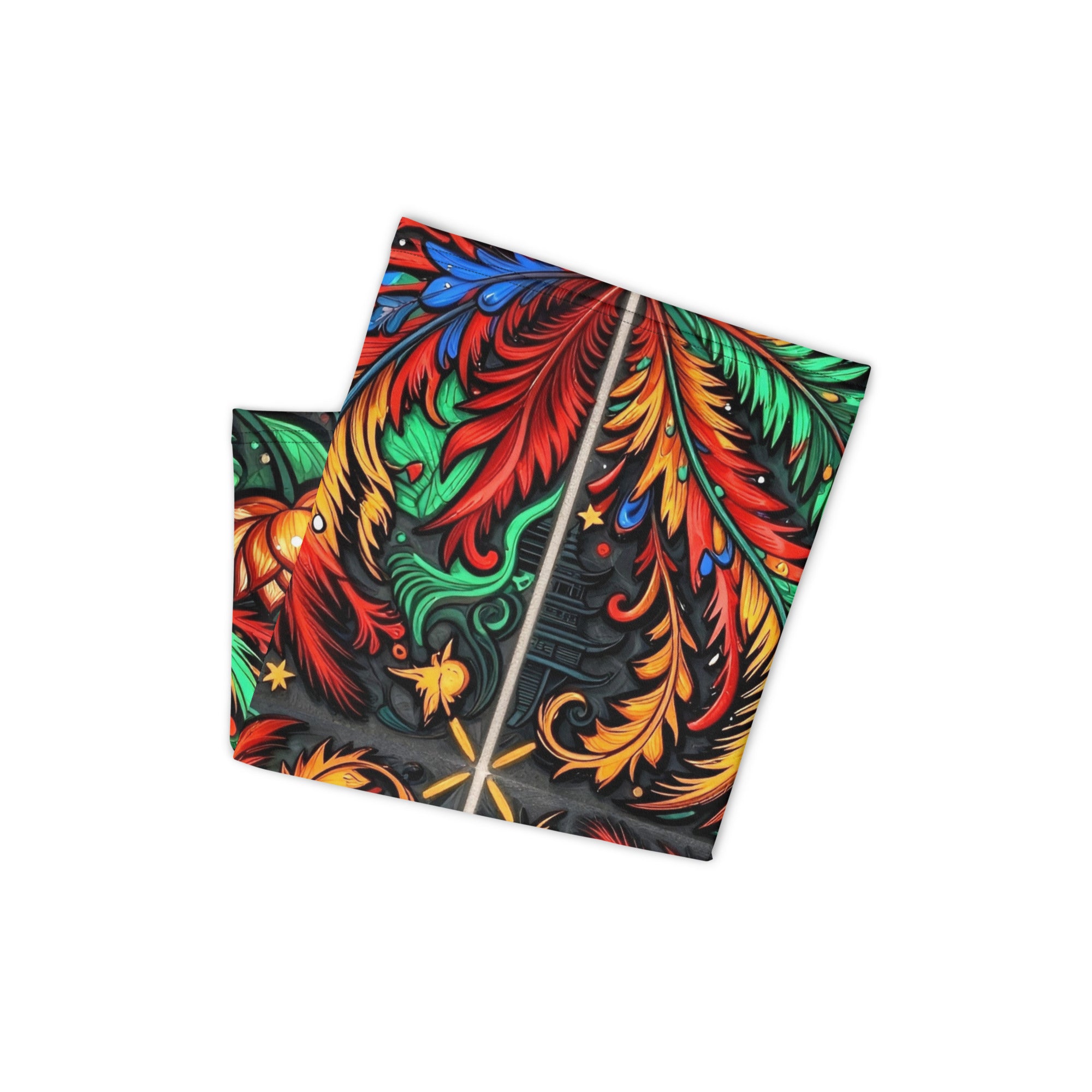 Neck Gaiter - Colorful Botanical Neck Gaiter – Vibrant Branch and Leaf Pattern Face Cover by printfluence.net