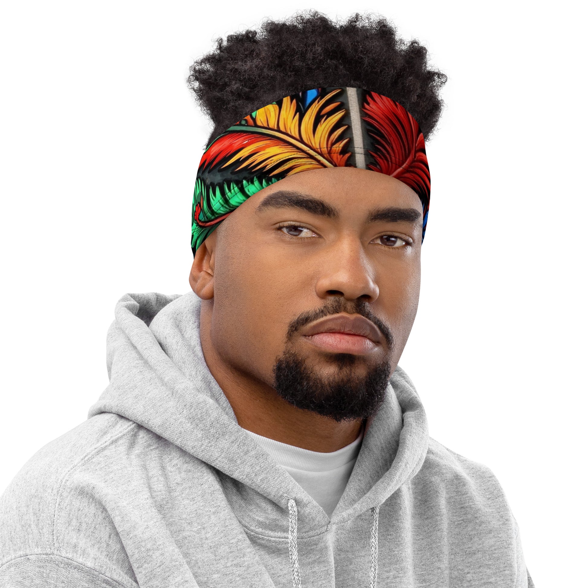 Neck Gaiter - Colorful Botanical Neck Gaiter – Vibrant Branch and Leaf Pattern Face Cover by printfluence.net