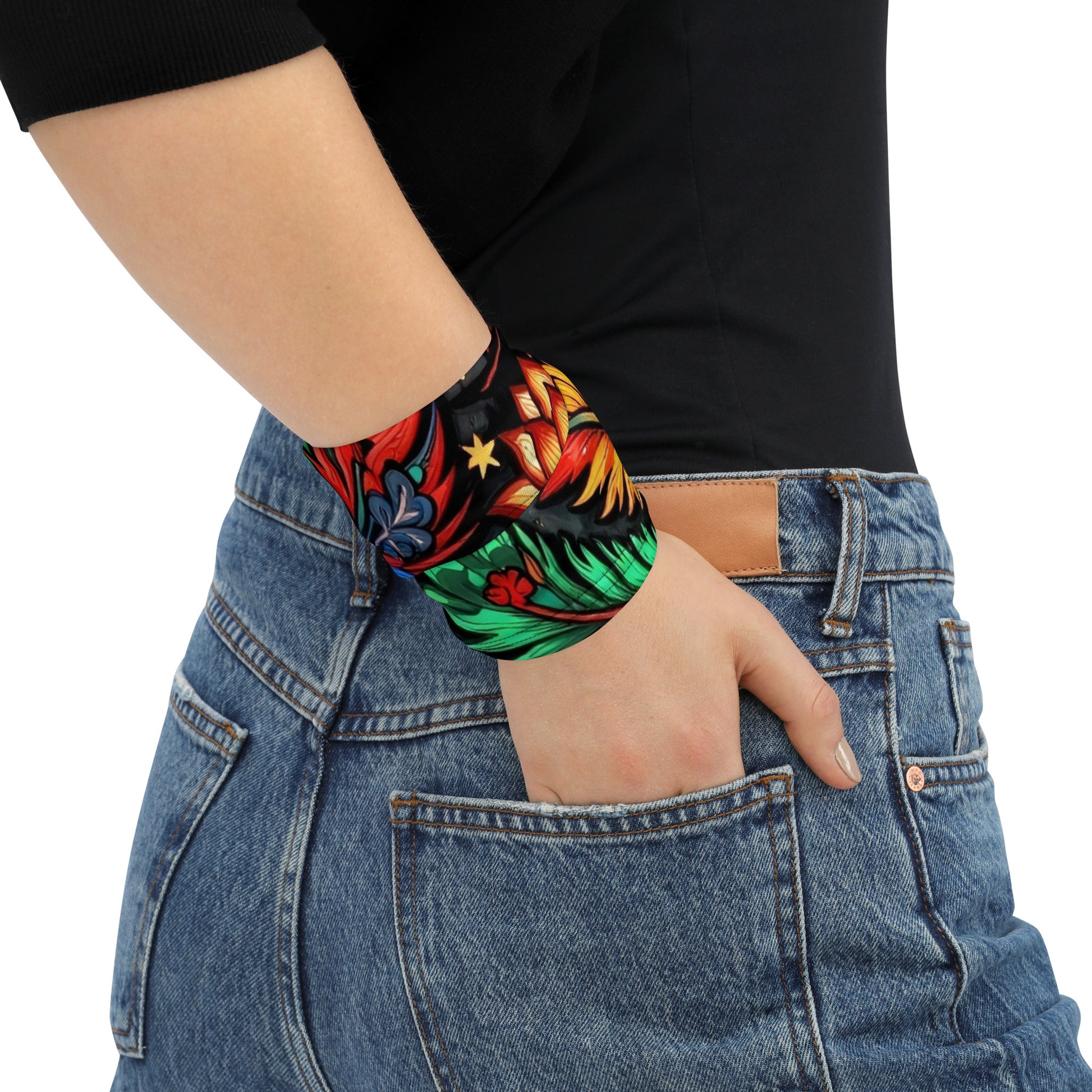 Neck Gaiter - Colorful Botanical Neck Gaiter – Vibrant Branch and Leaf Pattern Face Cover by printfluence.net