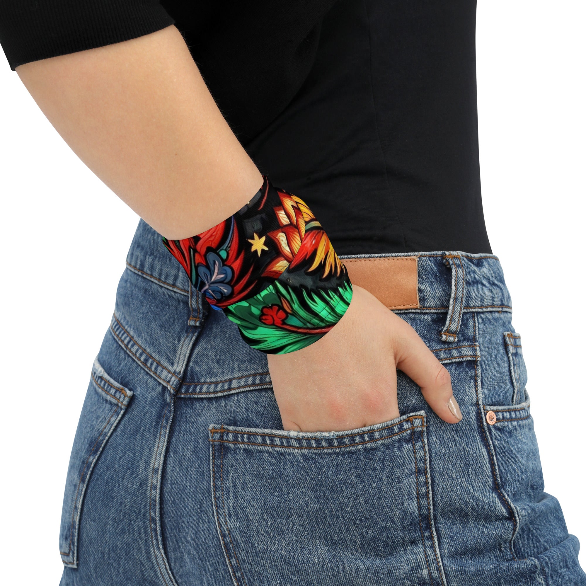 Neck Gaiter - Colorful Botanical Neck Gaiter – Vibrant Branch and Leaf Pattern Face Cover by printfluence.net