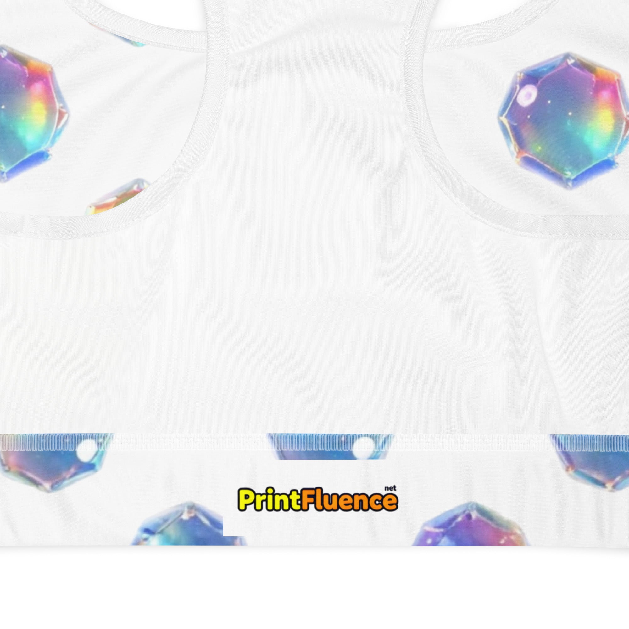 Padded Sports Bra - Sparkling Crystal Pattern Padded Sports Bra – Luxe Geometric Activewear by printfluence.net