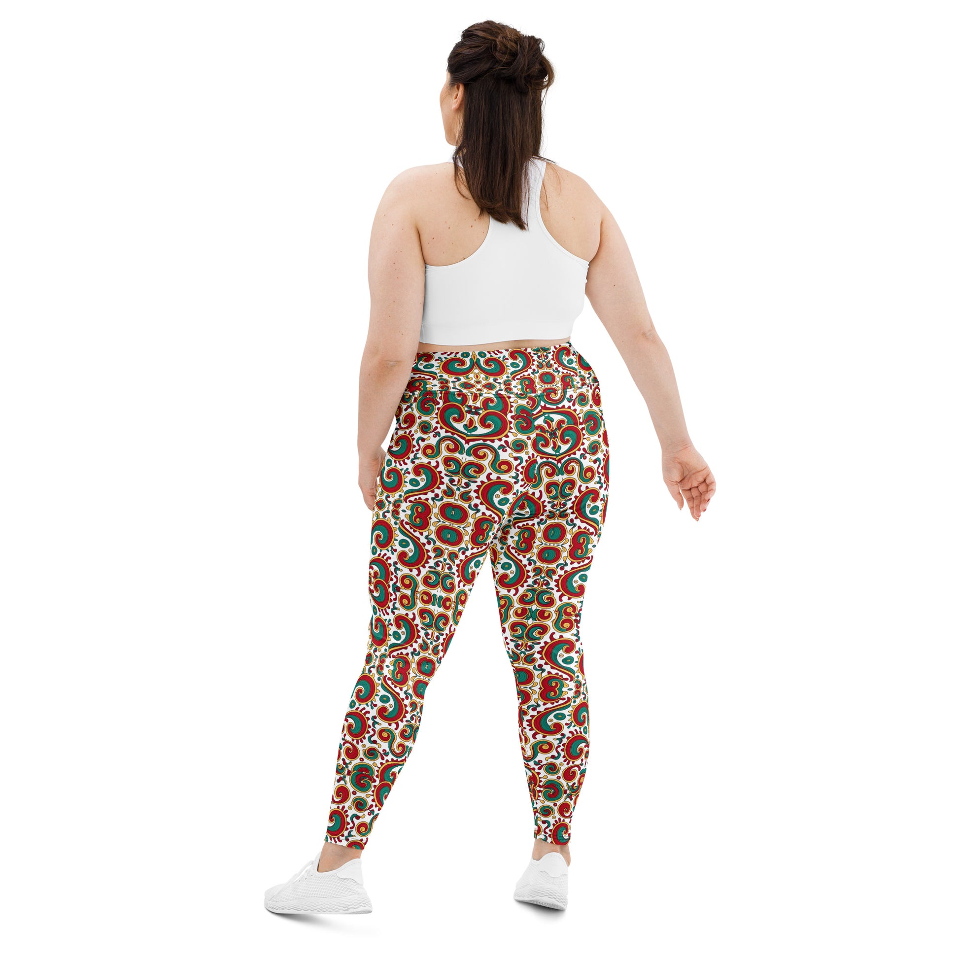 All-Over Print Plus Size Leggings - Elite Paisley Swirl Leggings – Success in Bold Art by printfluence.net