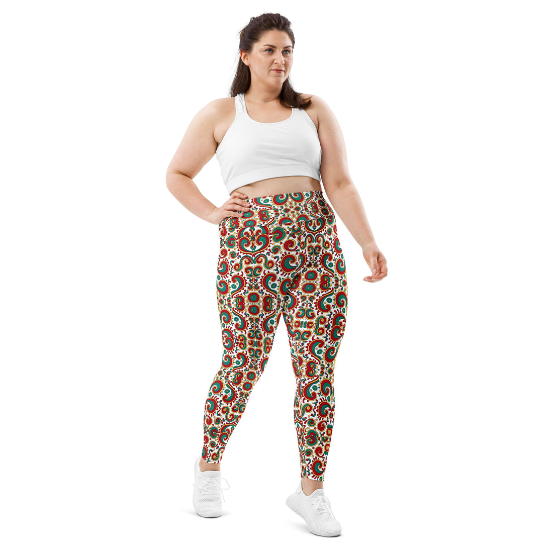 All-Over Print Plus Size Leggings - Elite Paisley Swirl Leggings – Success in Bold Art by printfluence.net