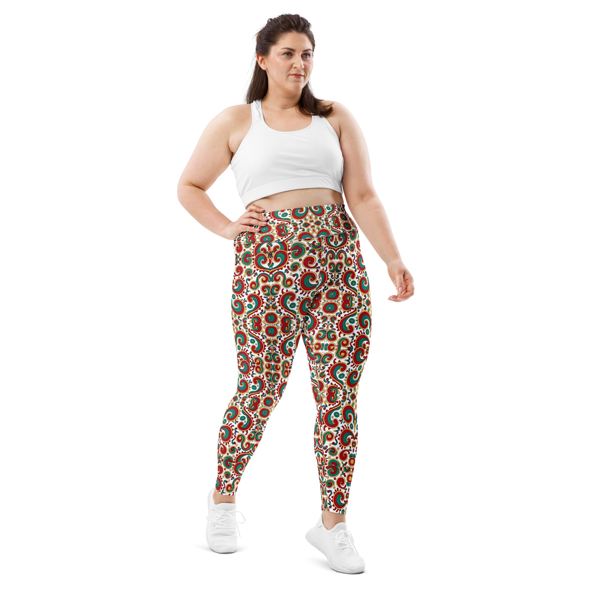 All-Over Print Plus Size Leggings - Elite Paisley Swirl Leggings – Success in Bold Art by printfluence.net