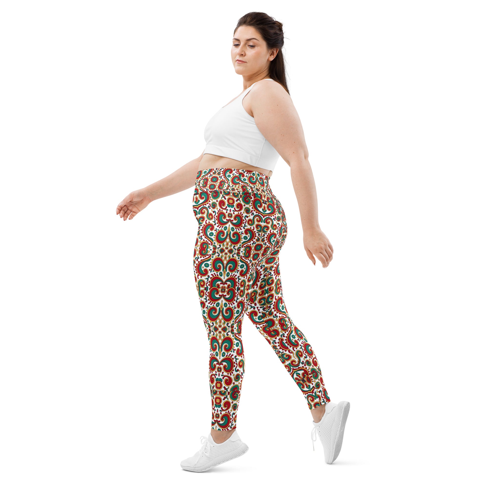 All-Over Print Plus Size Leggings - Elite Paisley Swirl Leggings – Success in Bold Art by printfluence.net
