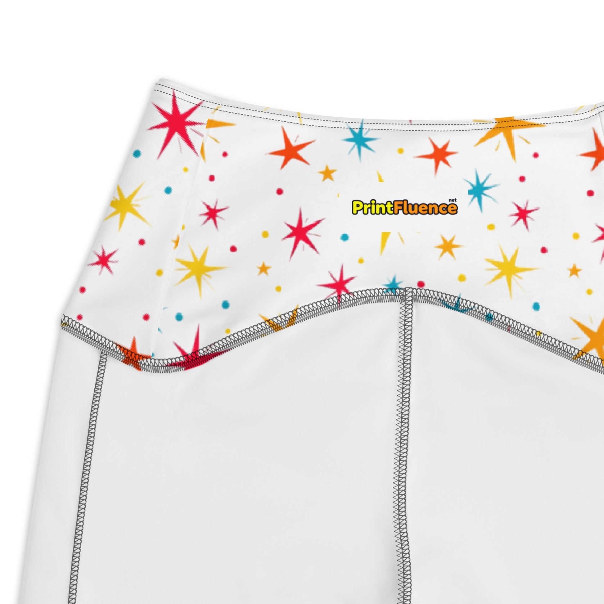 Crossover leggings with pockets - Starry Sparkle Magic Leggings – Radiant Cosmic Shine by printfluence.net