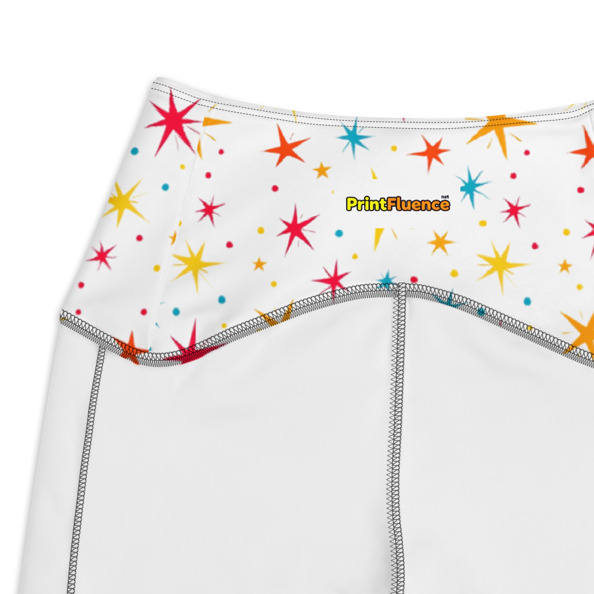 Crossover leggings with pockets - Starry Sparkle Magic Leggings – Radiant Cosmic Shine by printfluence.net