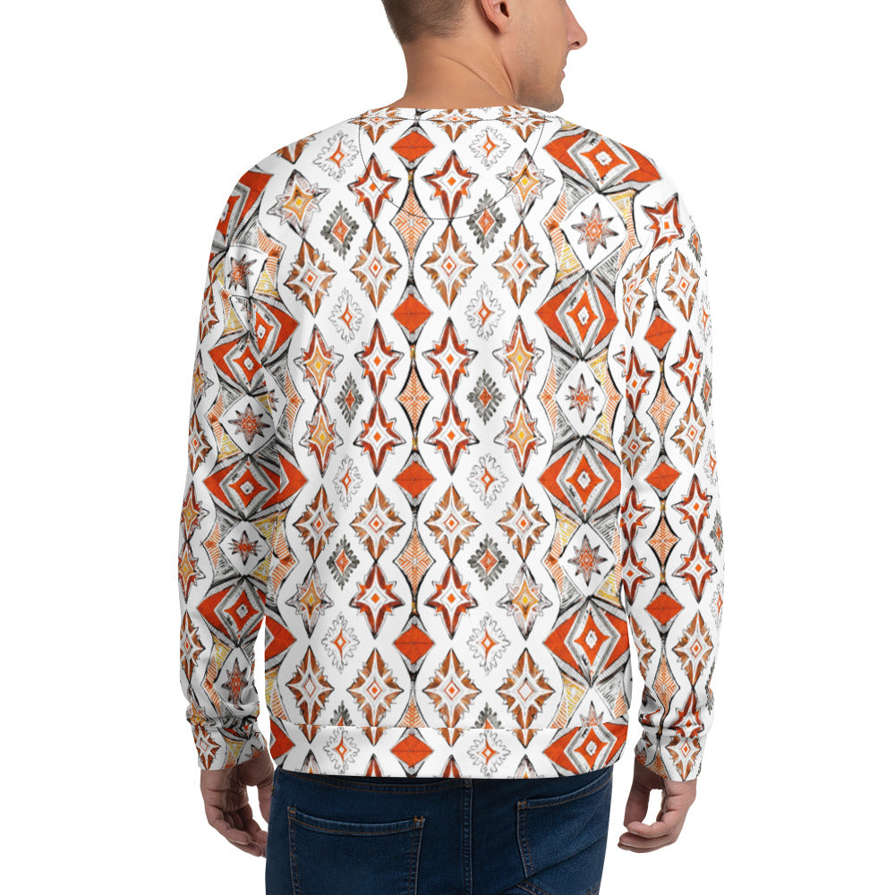 Unisex Sweatshirt - Bold Geometric Fire Sweatshirt – Street Vibes Essential by printfluence.net