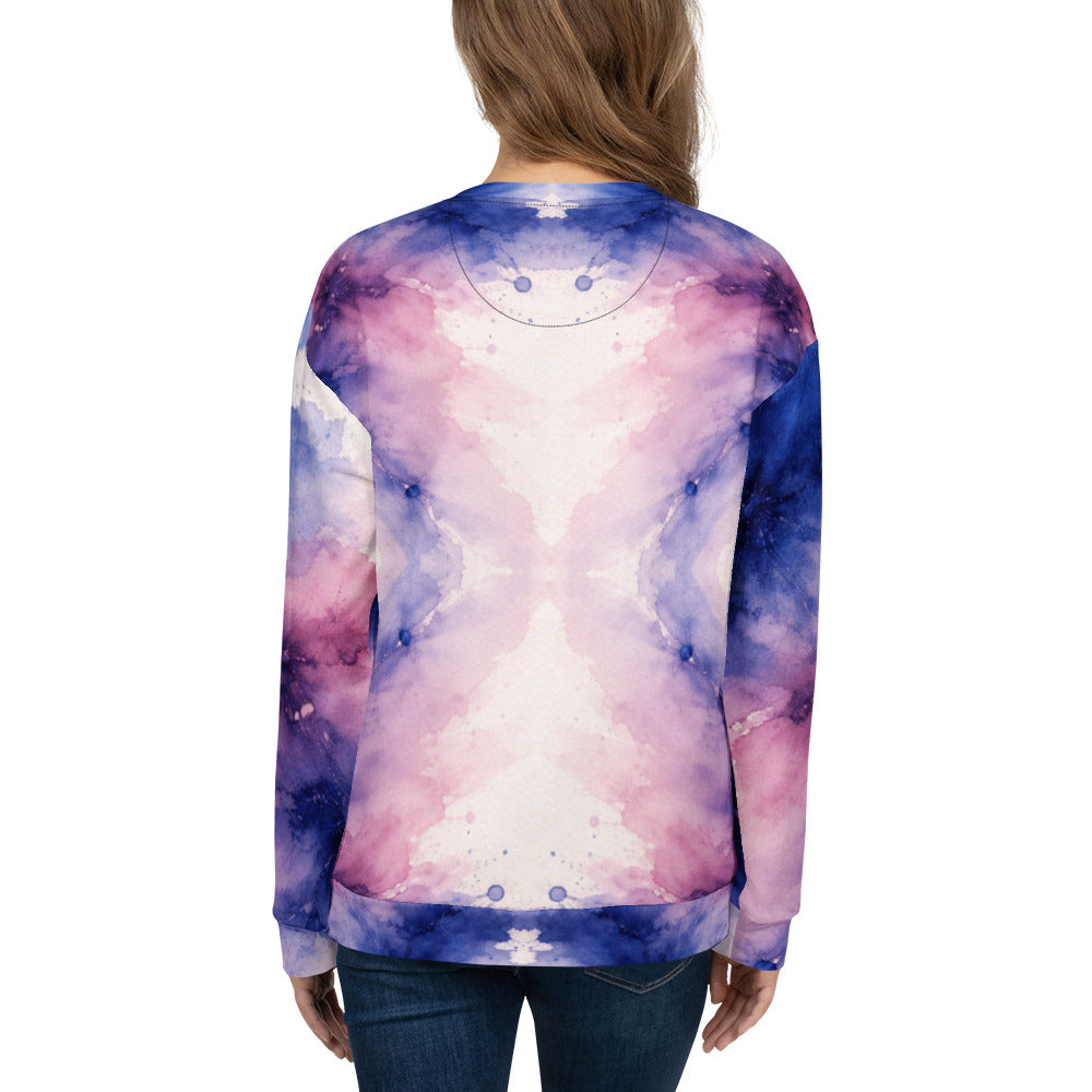 Unisex Sweatshirt - Pastel Watercolor Baby One Piece – Soft Blue Pink Abstract Art Bodysuit by printfluence.net