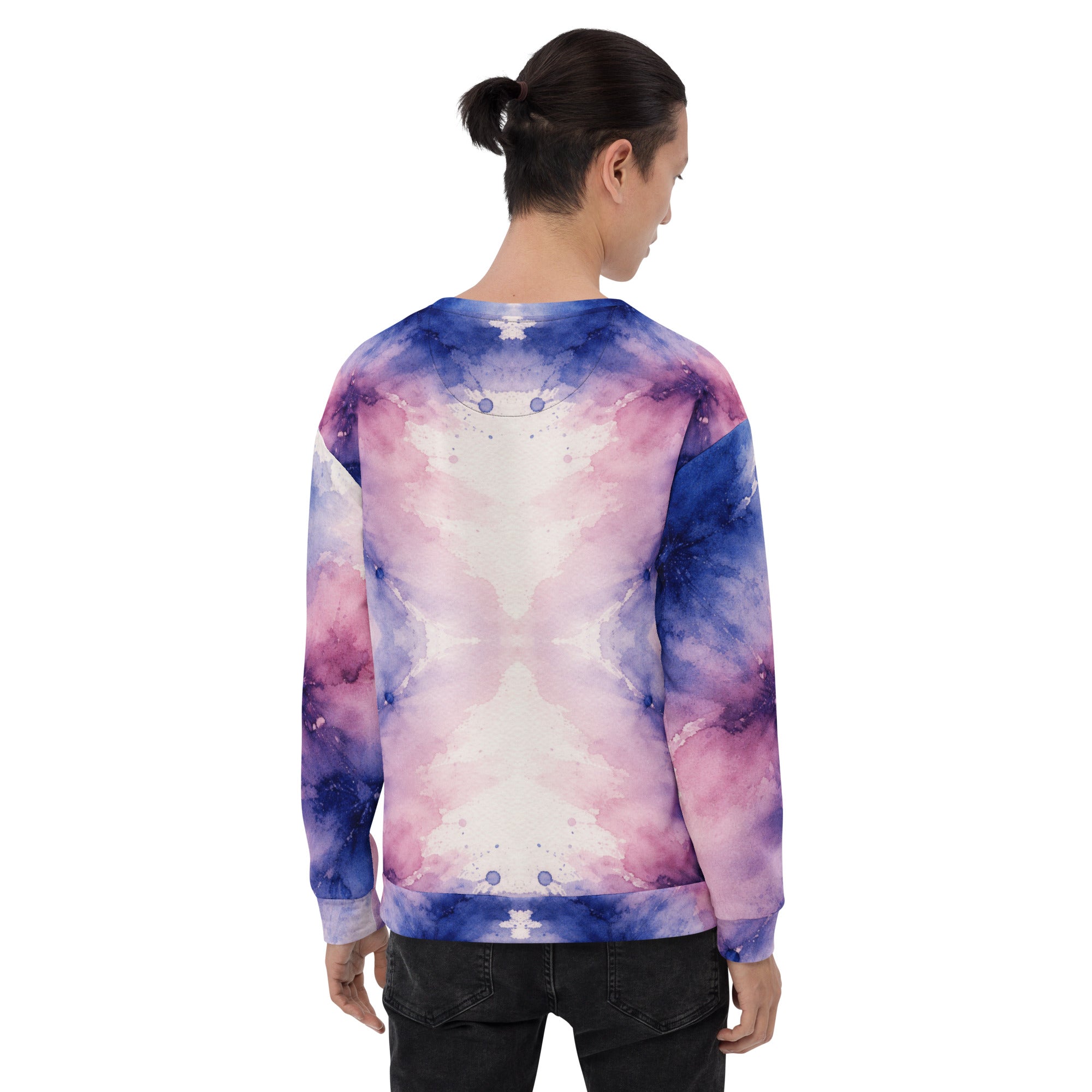 Unisex Sweatshirt - Pastel Watercolor Baby One Piece – Soft Blue Pink Abstract Art Bodysuit by printfluence.net