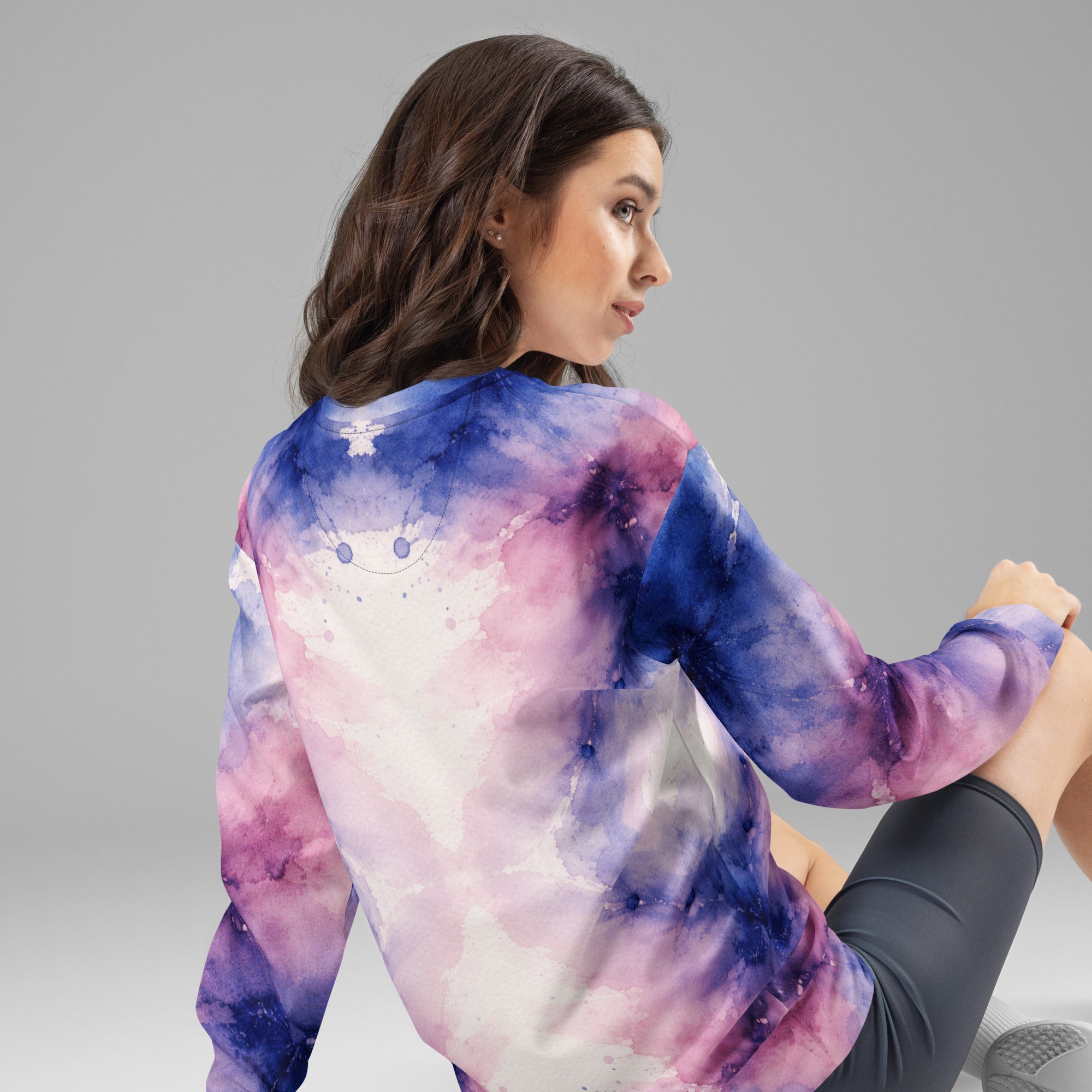 Unisex Sweatshirt - Pastel Watercolor Baby One Piece – Soft Blue Pink Abstract Art Bodysuit by printfluence.net