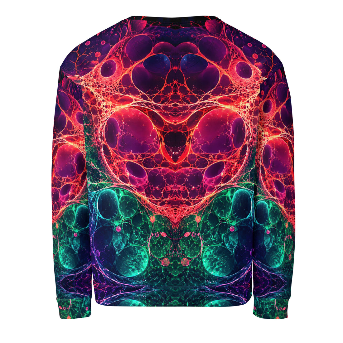 Unisex Sweatshirt - Bioluminescent Neural Cell Network Vibrant Abstract by printfluence.net