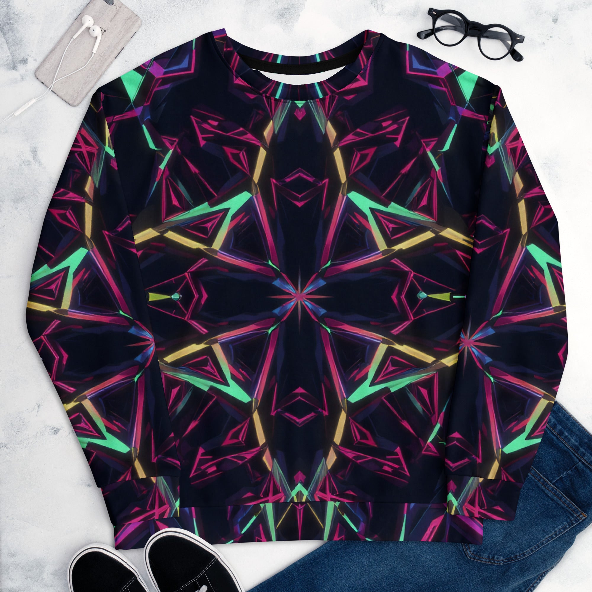 Unisex Sweatshirt - Neon Eclipse Unisex Sweatshirt – Elite Aura for Visionary Leaders by printfluence.net