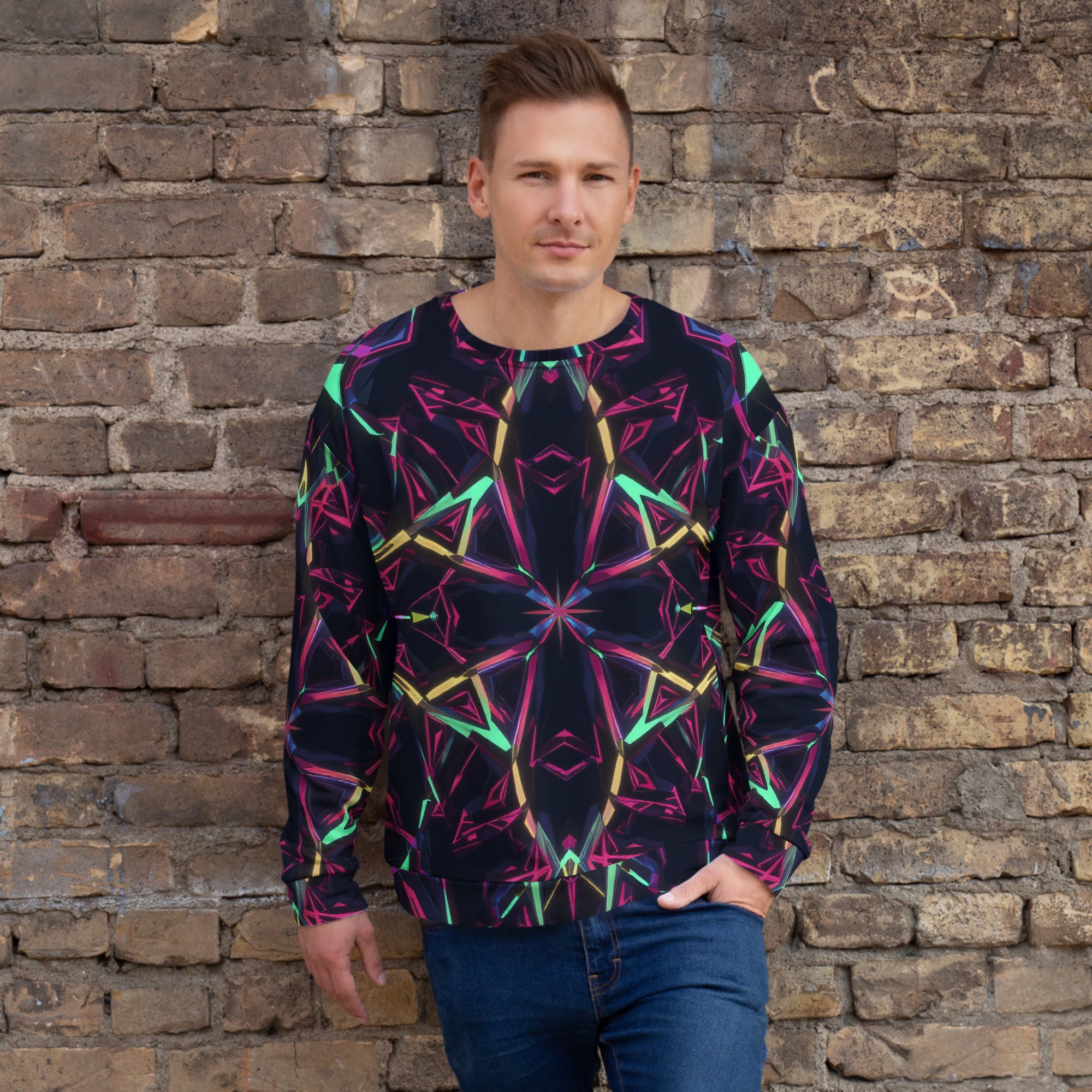 Unisex Sweatshirt - Neon Eclipse Unisex Sweatshirt – Elite Aura for Visionary Leaders by printfluence.net