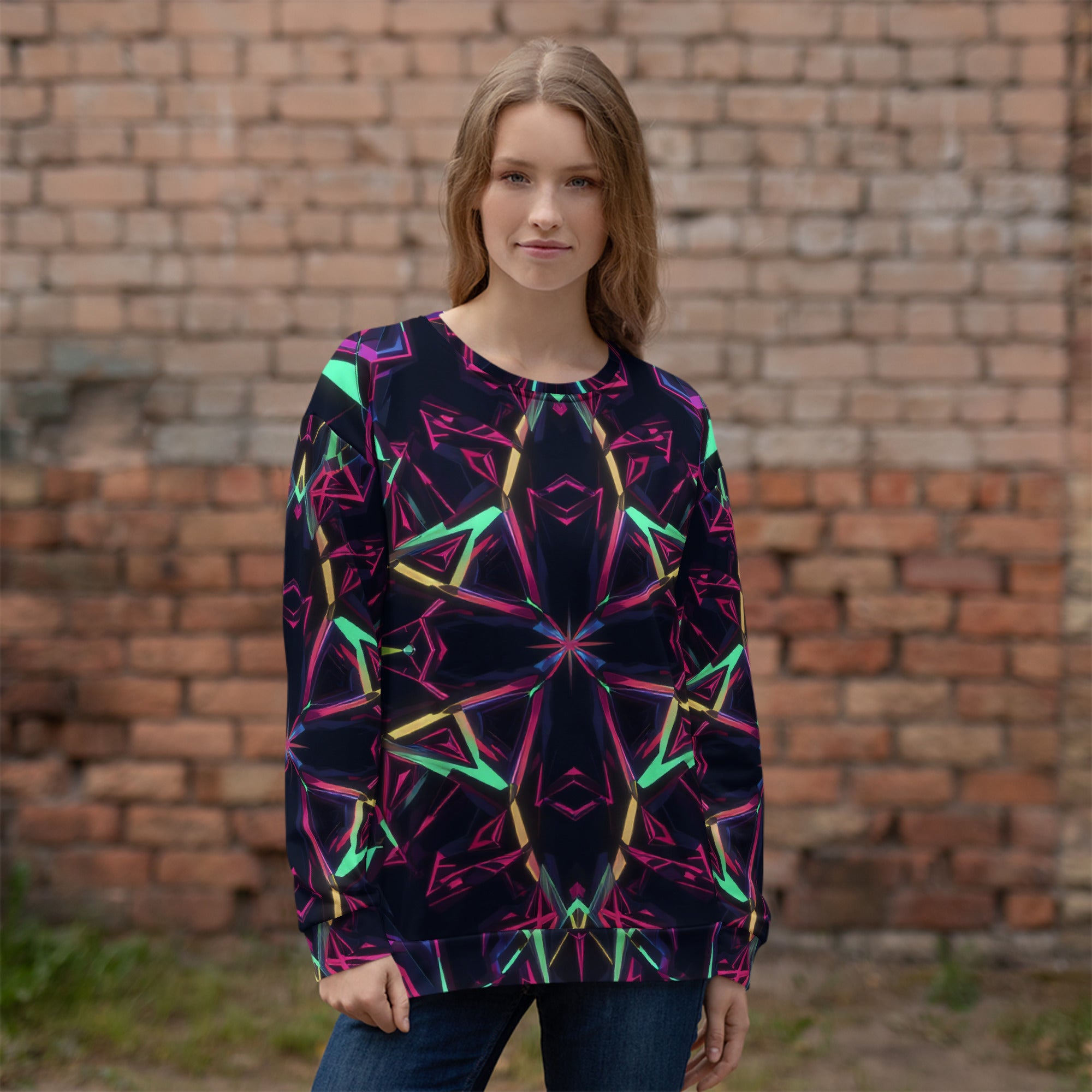 Unisex Sweatshirt - Neon Eclipse Unisex Sweatshirt – Elite Aura for Visionary Leaders by printfluence.net
