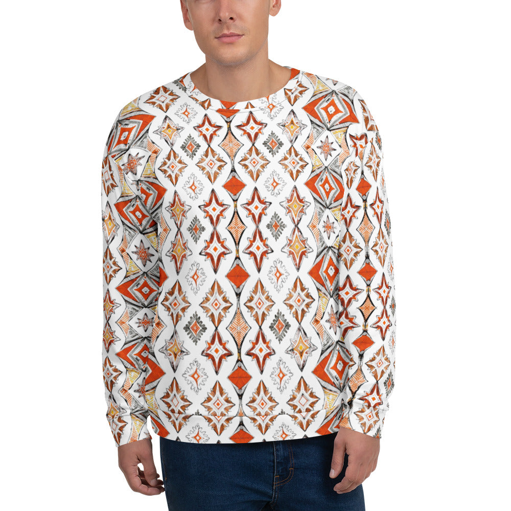 Unisex Sweatshirt - Bold Geometric Fire Sweatshirt – Street Vibes Essential by printfluence.net