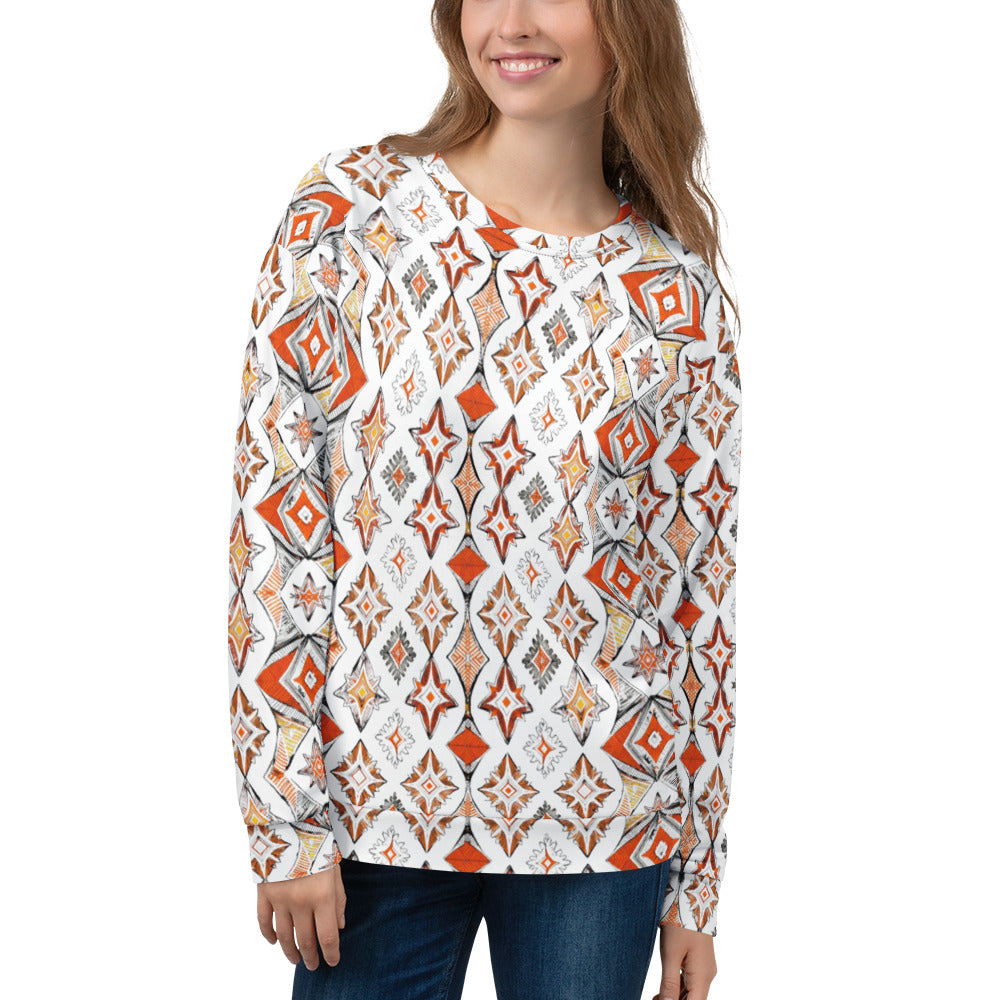Unisex Sweatshirt - Bold Geometric Fire Sweatshirt – Street Vibes Essential by printfluence.net