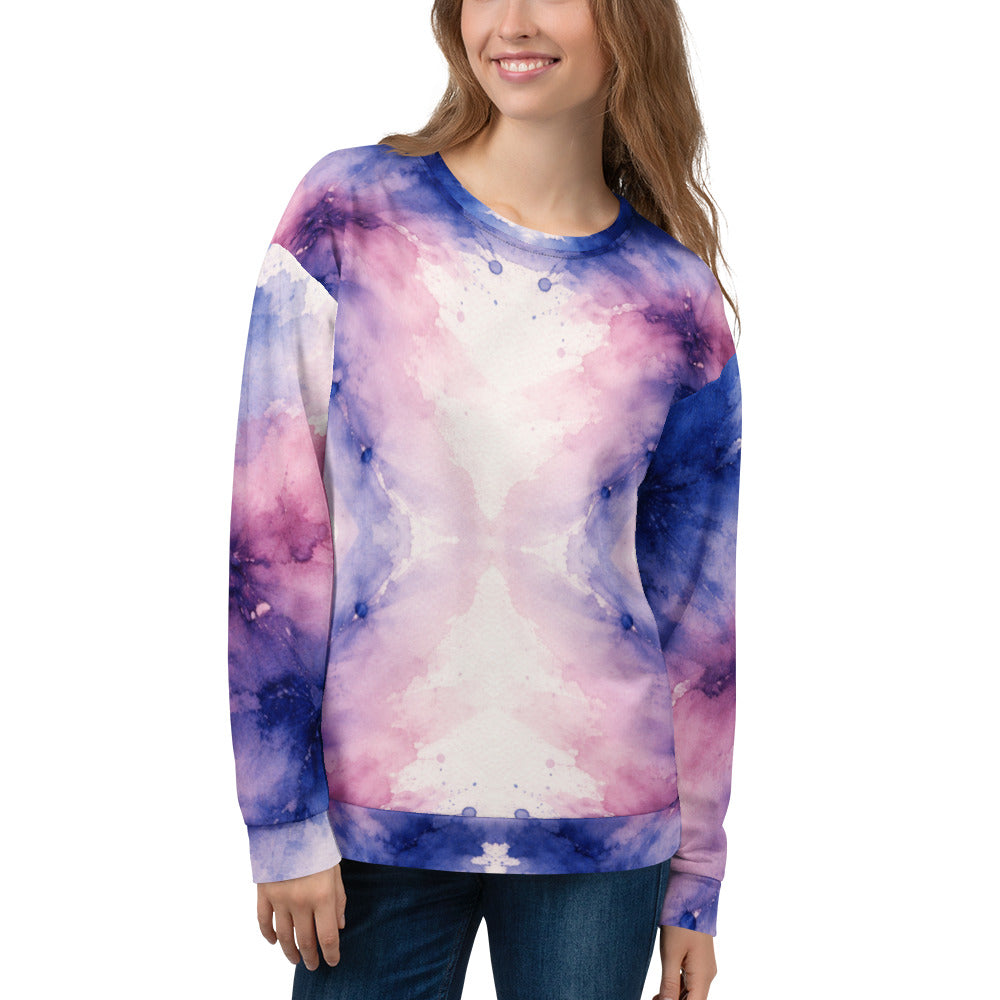 Unisex Sweatshirt - Pastel Watercolor Baby One Piece – Soft Blue Pink Abstract Art Bodysuit by printfluence.net