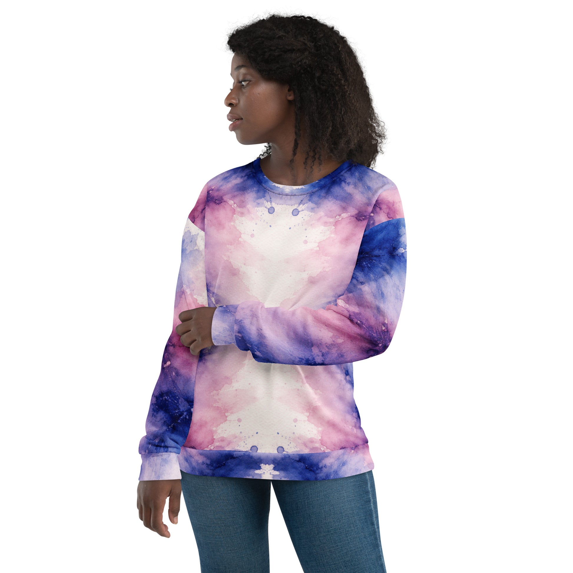Unisex Sweatshirt - Pastel Watercolor Baby One Piece – Soft Blue Pink Abstract Art Bodysuit by printfluence.net