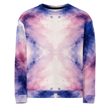 Unisex Sweatshirt - Pastel Watercolor Baby One Piece – Soft Blue Pink Abstract Art Bodysuit by printfluence.net