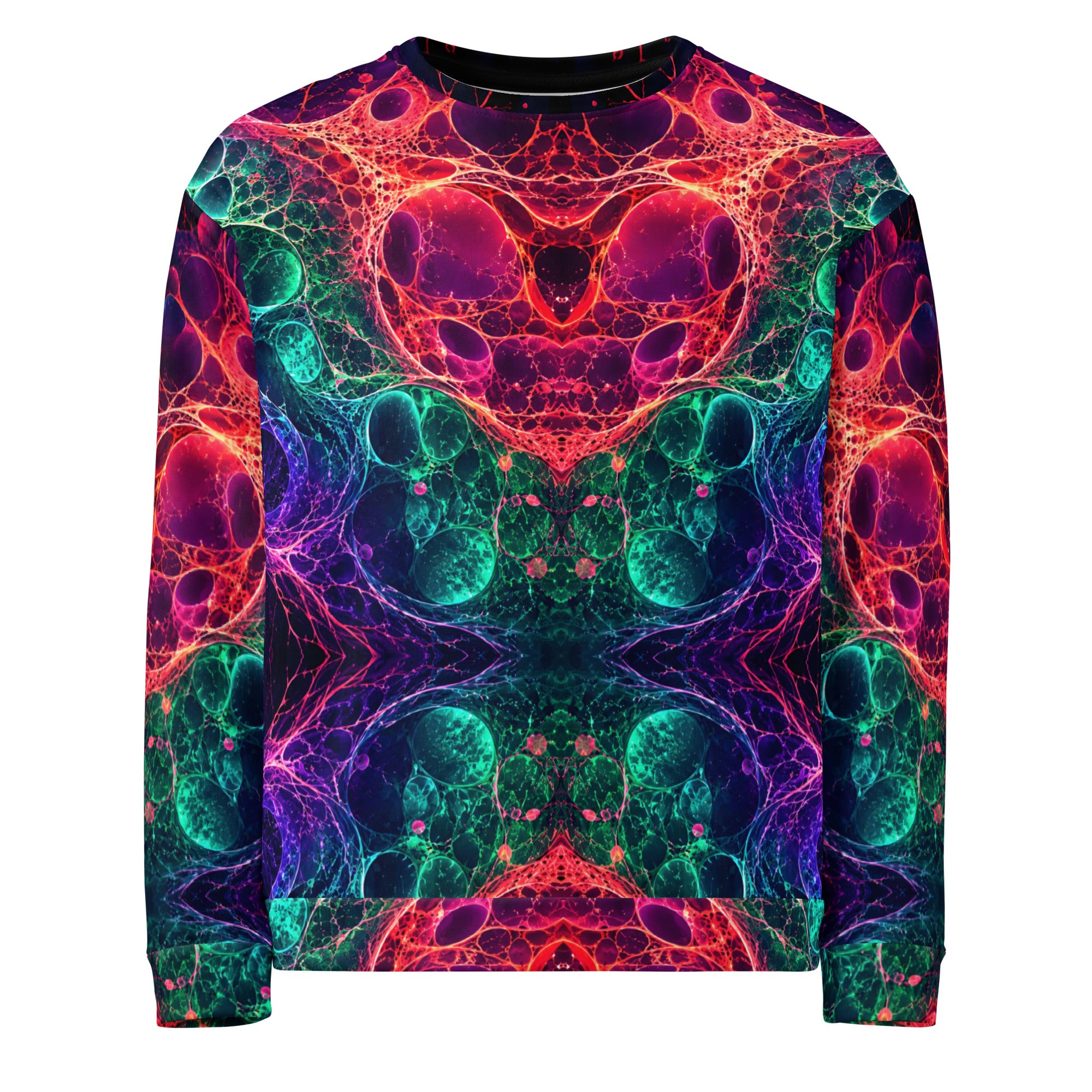 Unisex Sweatshirt - Bioluminescent Neural Cell Network Vibrant Abstract by printfluence.net