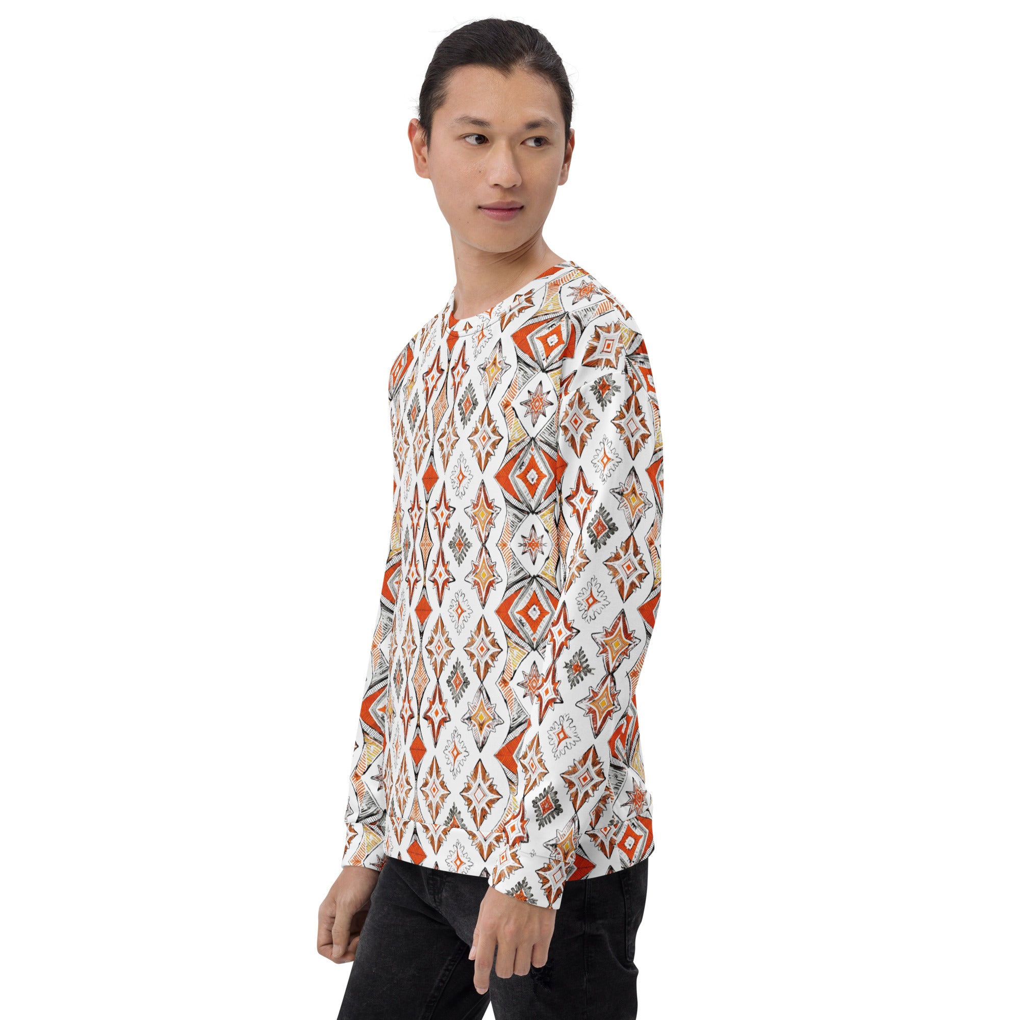 Unisex Sweatshirt - Bold Geometric Fire Sweatshirt – Street Vibes Essential by printfluence.net