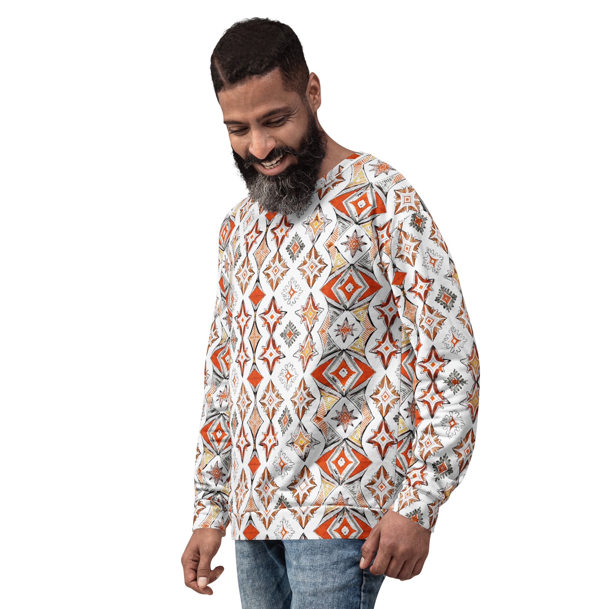 Unisex Sweatshirt - Bold Geometric Fire Sweatshirt – Street Vibes Essential by printfluence.net