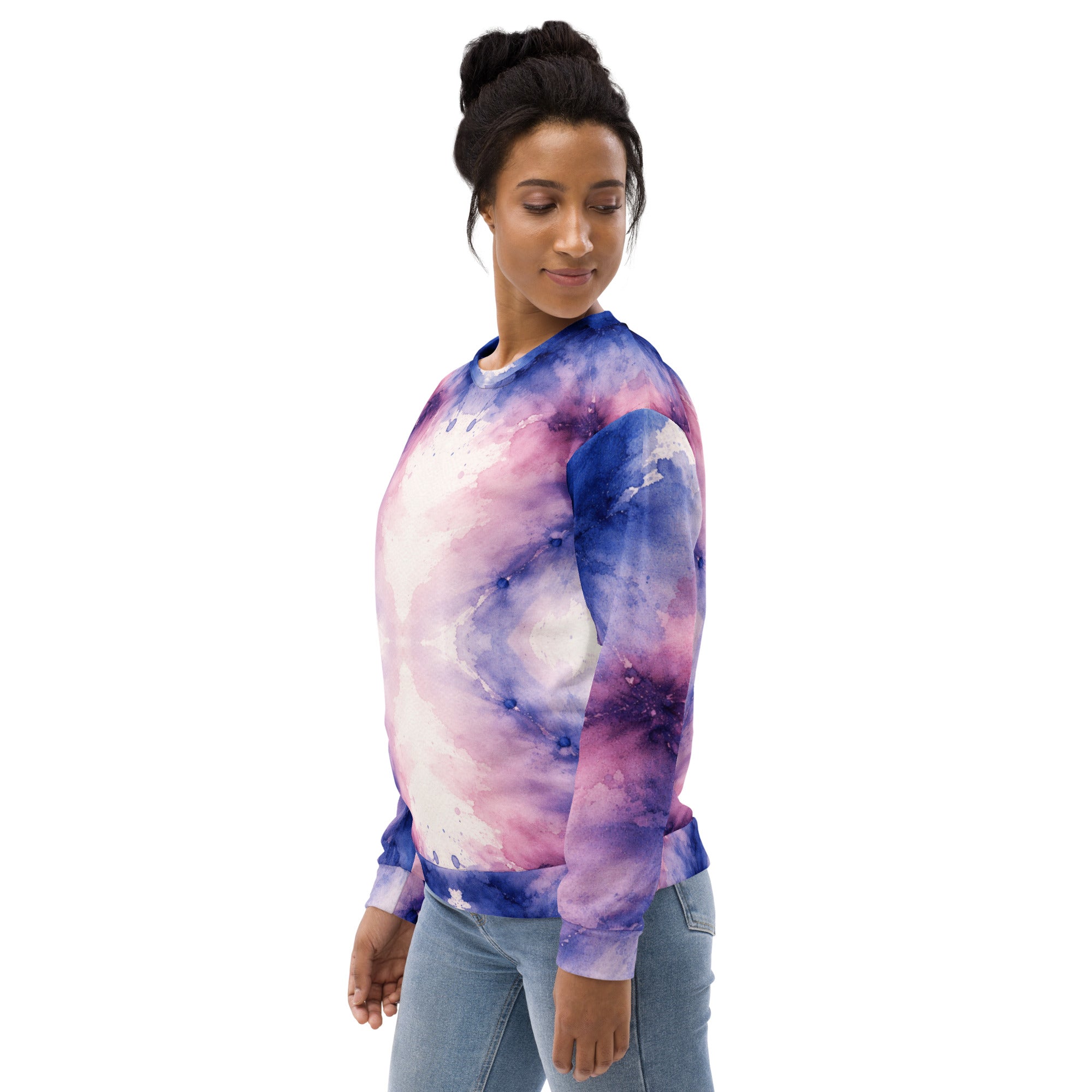 Unisex Sweatshirt - Pastel Watercolor Baby One Piece – Soft Blue Pink Abstract Art Bodysuit by printfluence.net