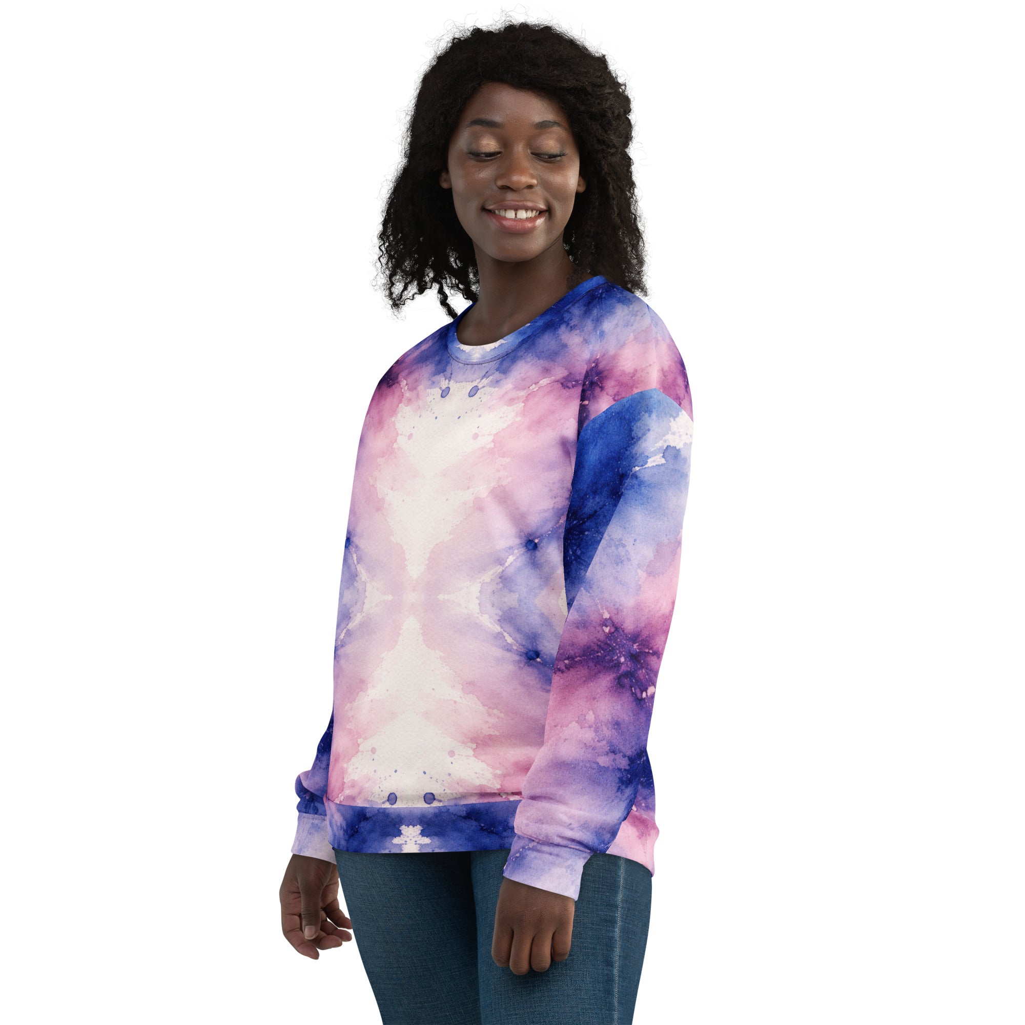 Unisex Sweatshirt - Pastel Watercolor Baby One Piece – Soft Blue Pink Abstract Art Bodysuit by printfluence.net