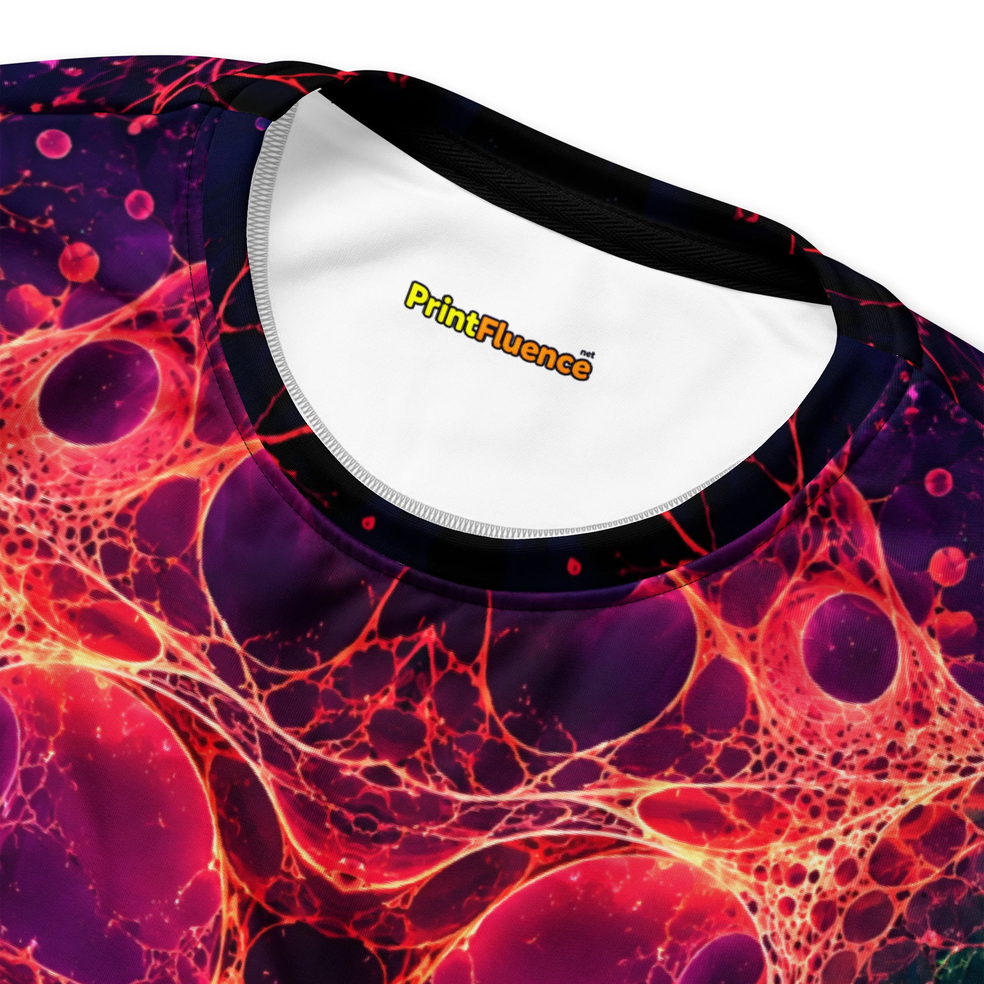 Unisex Sweatshirt - Bioluminescent Neural Cell Network Vibrant Abstract by printfluence.net