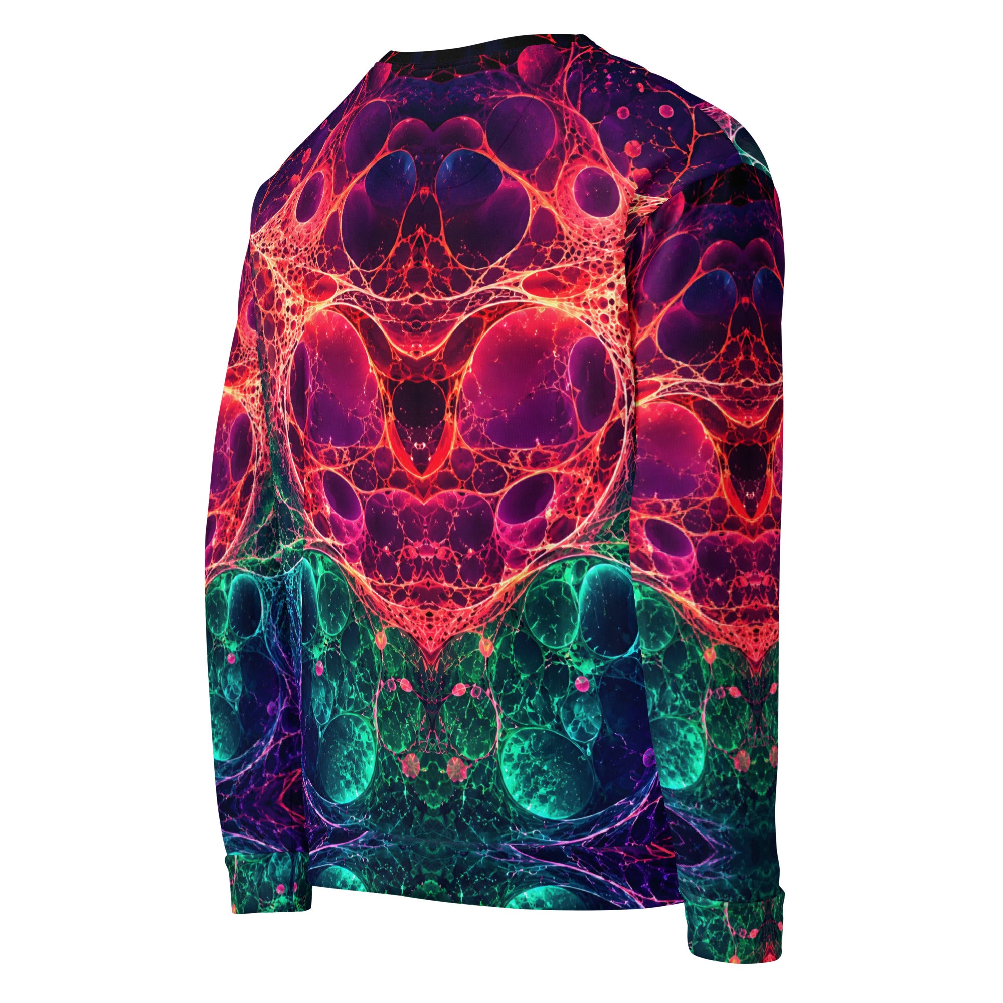 Unisex Sweatshirt - Bioluminescent Neural Cell Network Vibrant Abstract by printfluence.net