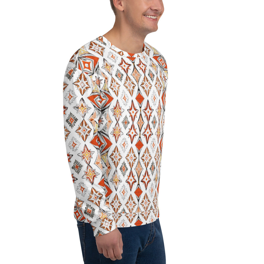 Unisex Sweatshirt - Bold Geometric Fire Sweatshirt – Street Vibes Essential by printfluence.net
