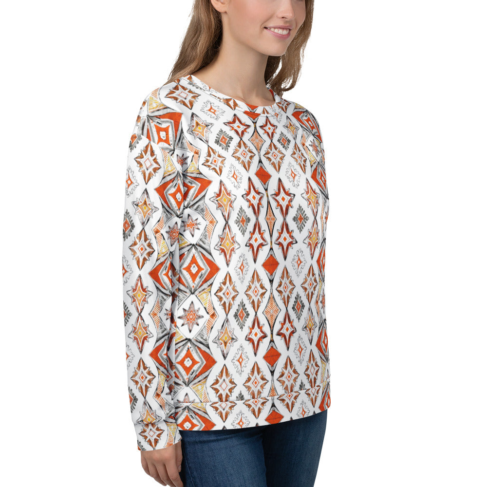 Unisex Sweatshirt - Bold Geometric Fire Sweatshirt – Street Vibes Essential by printfluence.net