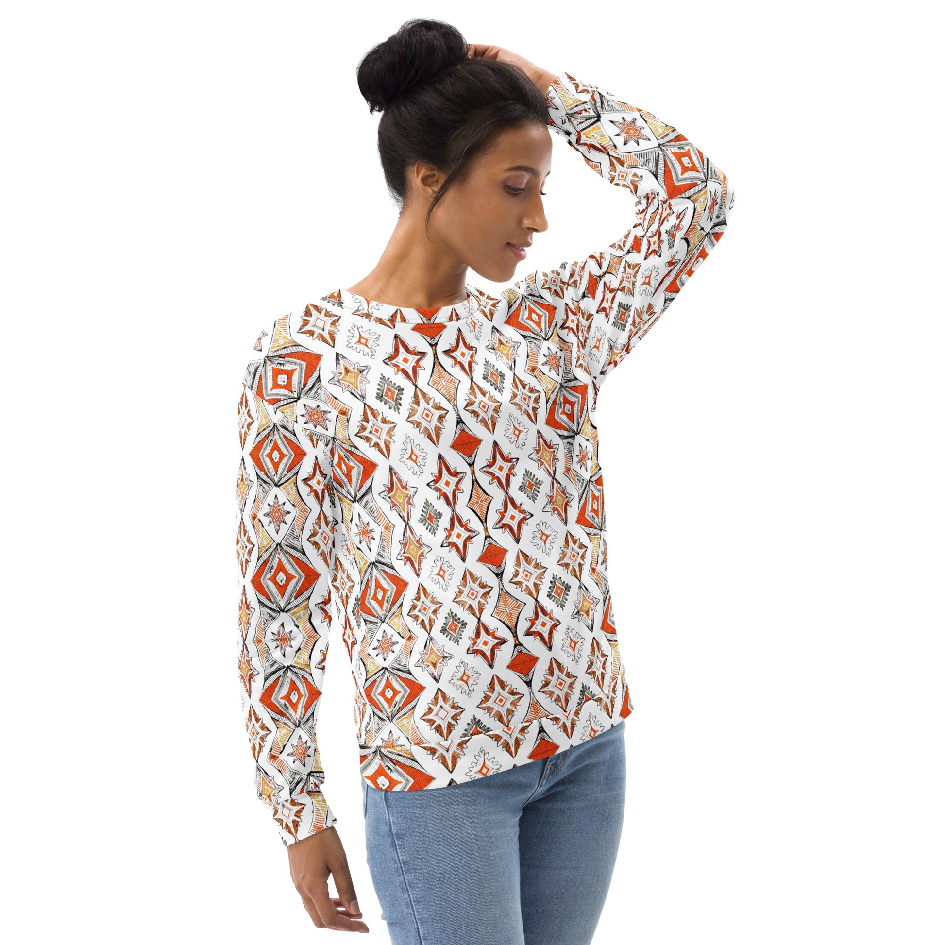 Unisex Sweatshirt - Bold Geometric Fire Sweatshirt – Street Vibes Essential by printfluence.net