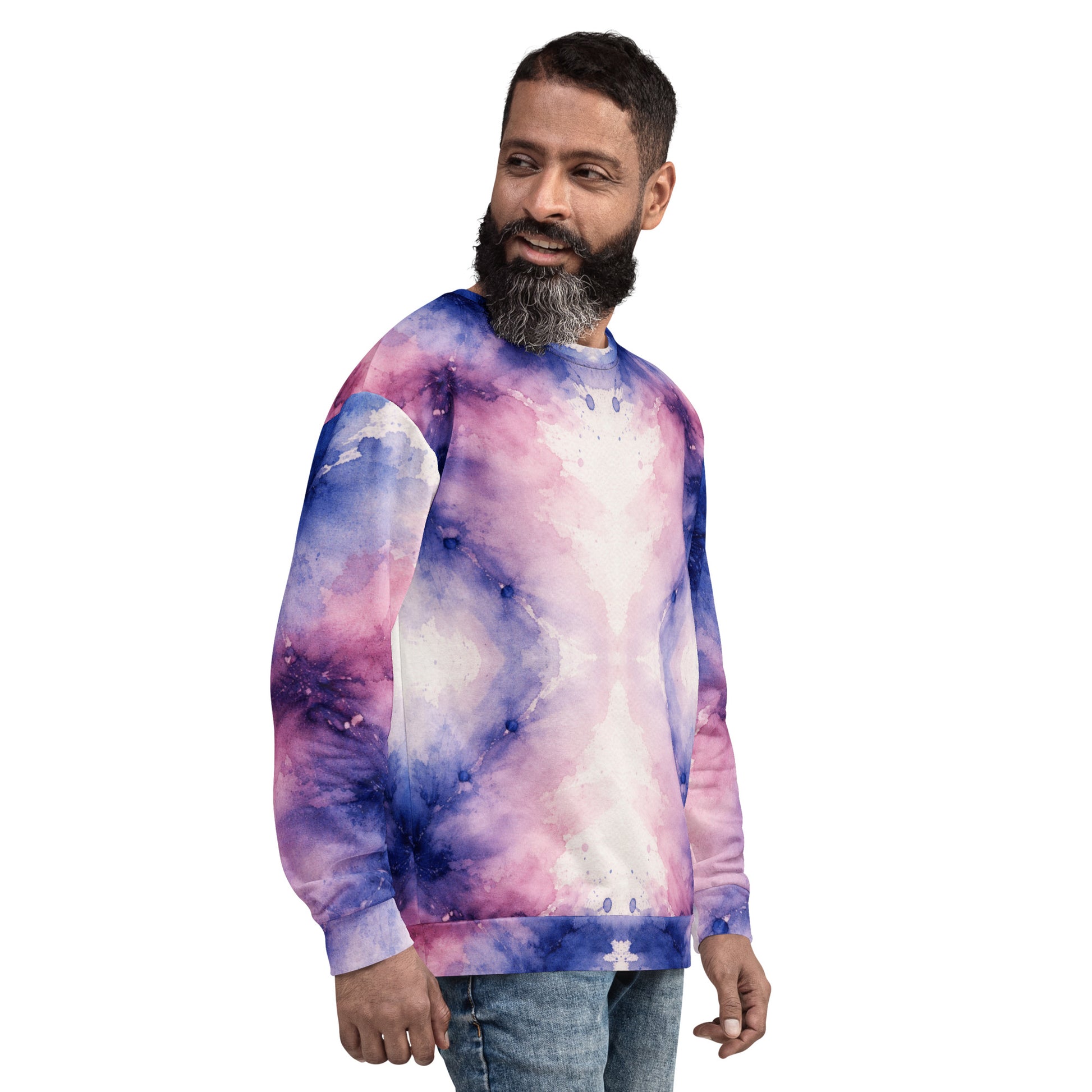 Unisex Sweatshirt - Pastel Watercolor Baby One Piece – Soft Blue Pink Abstract Art Bodysuit by printfluence.net