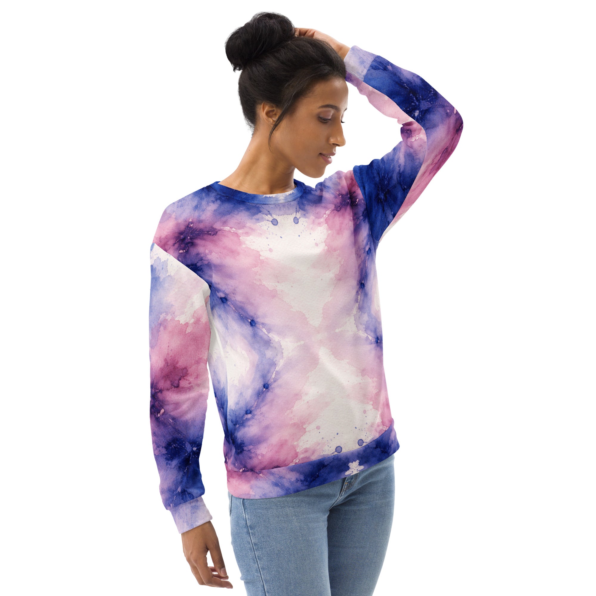 Unisex Sweatshirt - Pastel Watercolor Baby One Piece – Soft Blue Pink Abstract Art Bodysuit by printfluence.net