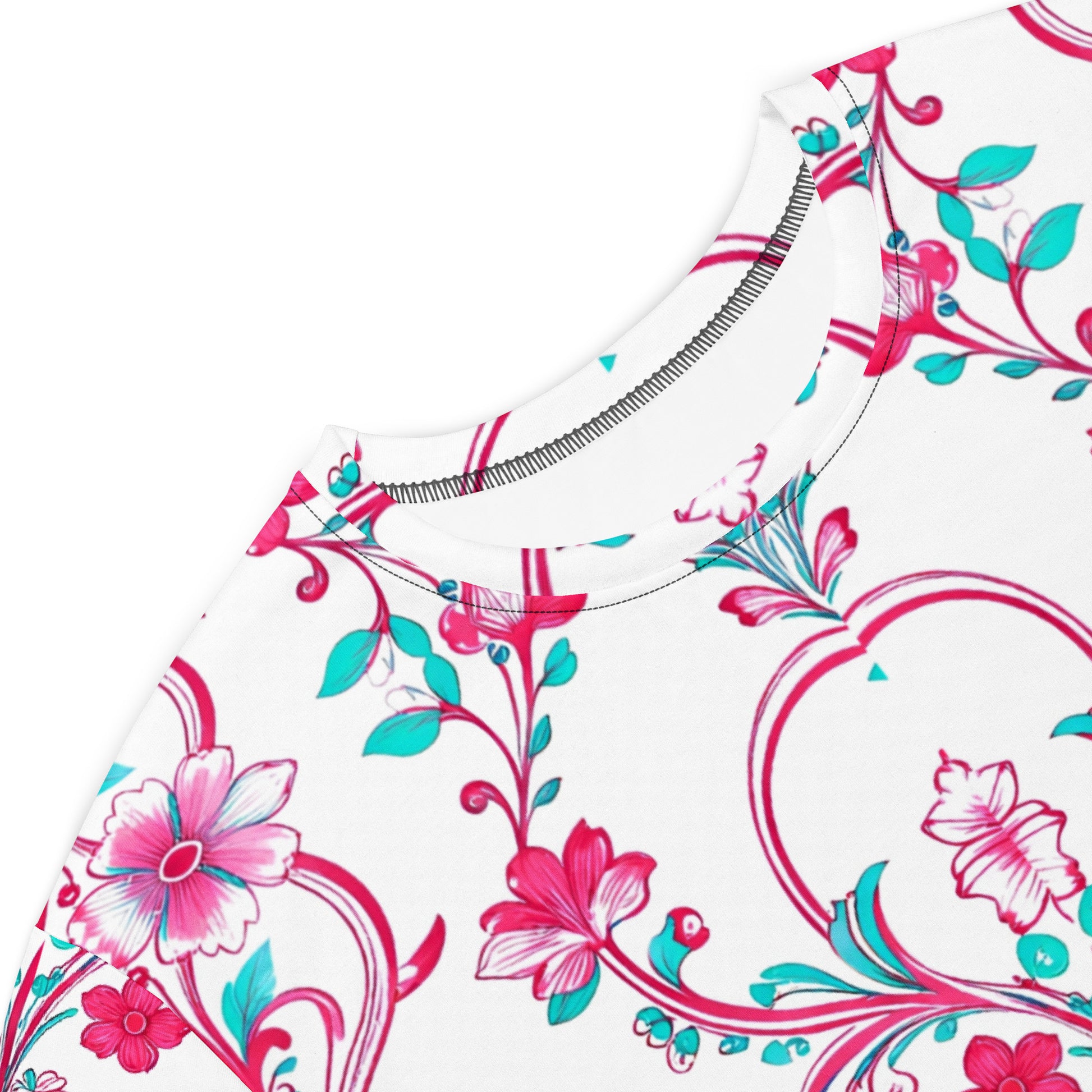 T-shirt dress - Pink Peony Dreams: Floral Fusion Comfort T-Shirt Dress 🌸✨ by printfluence.net