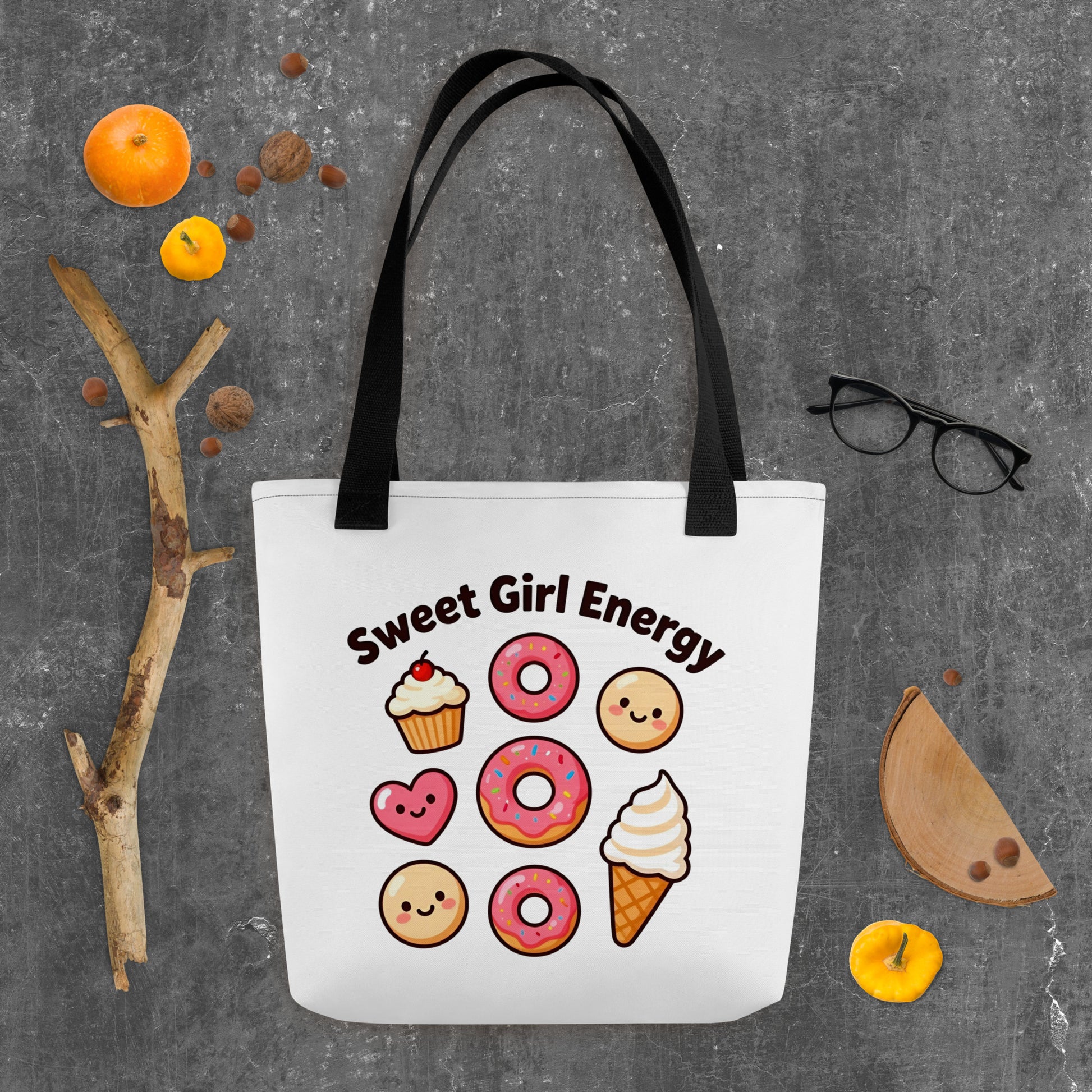 Tote bag - Sweet Girl Energy Tote Bag – Elite Donuts Ice Cream Cells Print for Distinguished Winners by printfluence.net