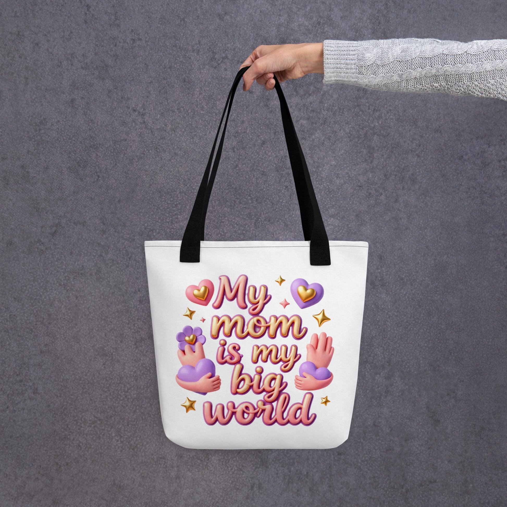 Tote bag - My Mom Is My Big World Tote Bag – Heartfelt Pride for Elite Achievers by printfluence.net