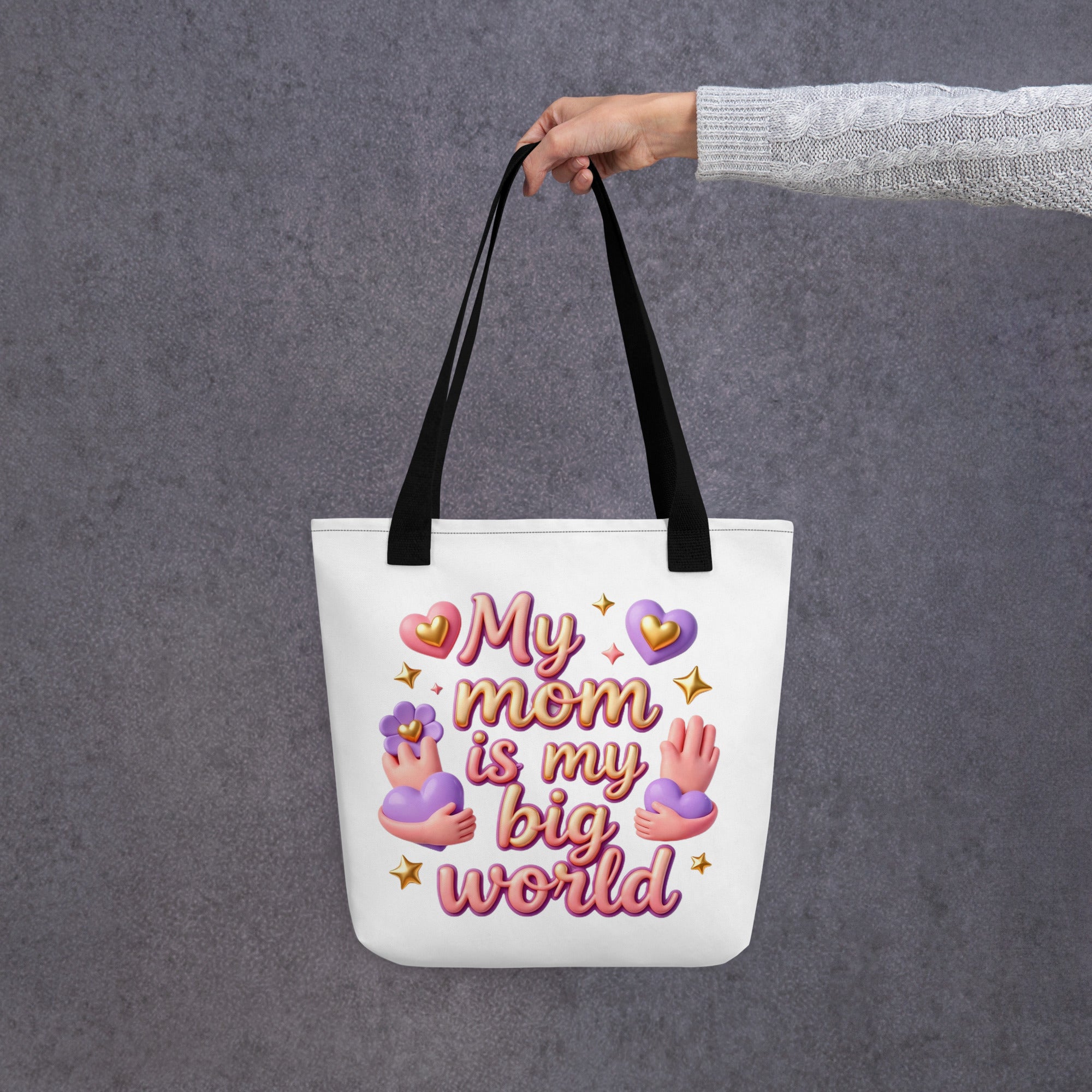 Tote bag - My Mom Is My Big World Tote Bag – Heartfelt Pride for Elite Achievers by printfluence.net