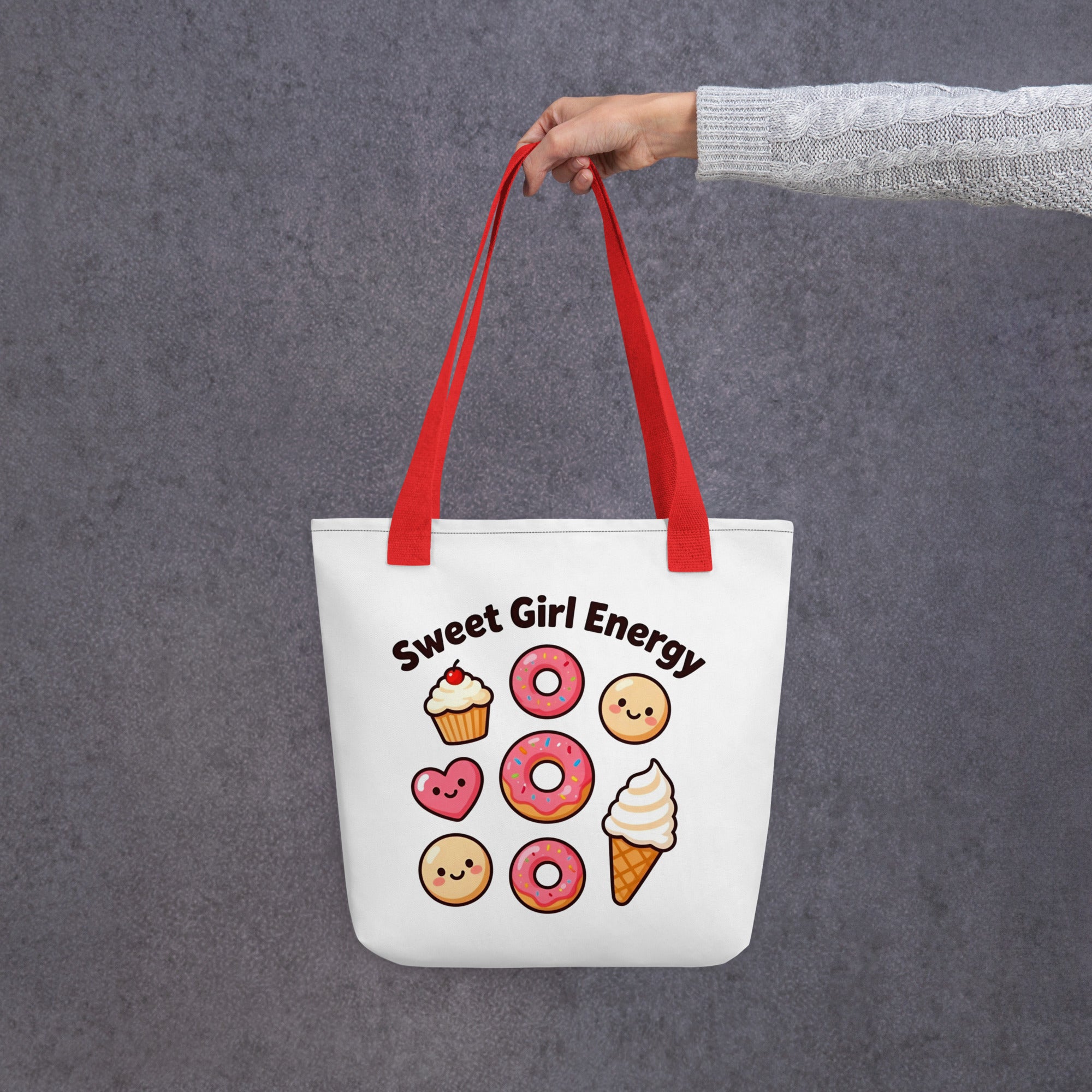 Tote bag - Sweet Girl Energy Tote Bag – Elite Donuts Ice Cream Cells Print for Distinguished Winners by printfluence.net