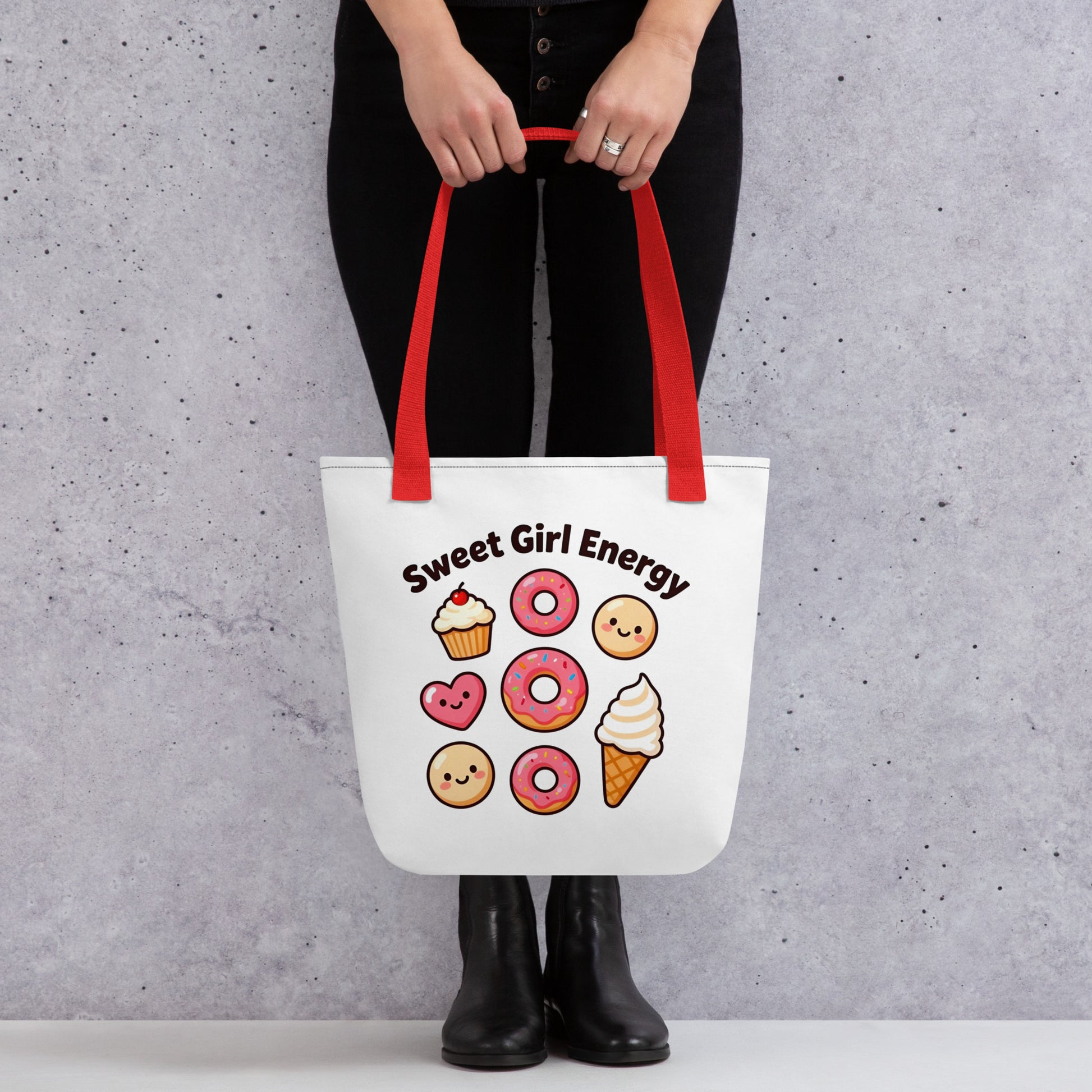 Tote bag - Sweet Girl Energy Tote Bag – Elite Donuts Ice Cream Cells Print for Distinguished Winners by printfluence.net