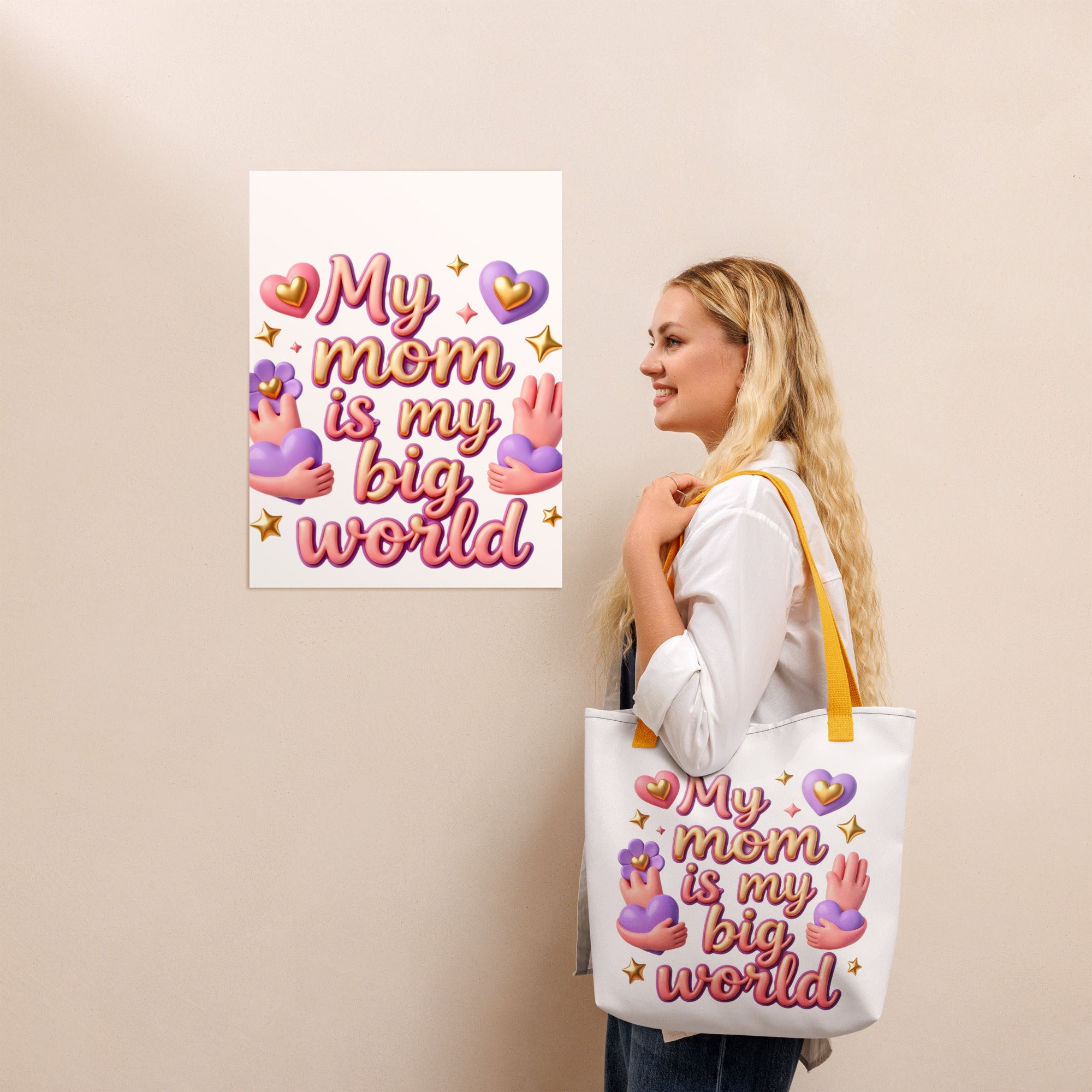 Tote bag - My Mom Is My Big World Tote Bag – Heartfelt Pride for Elite Achievers by printfluence.net
