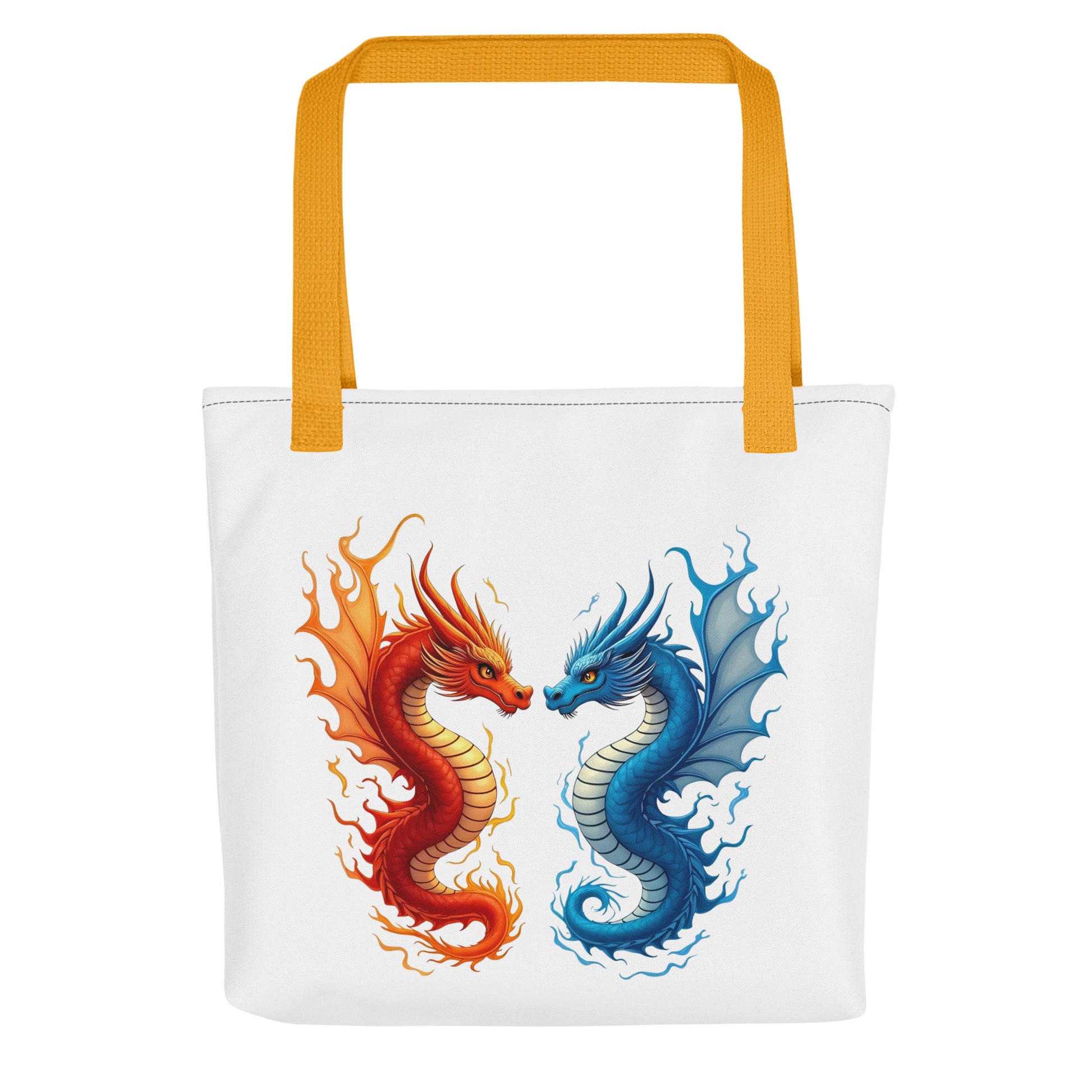 Tote bag - Fire and Water Dragons Bag – Epic Elemental Battle Design by printfluence.net