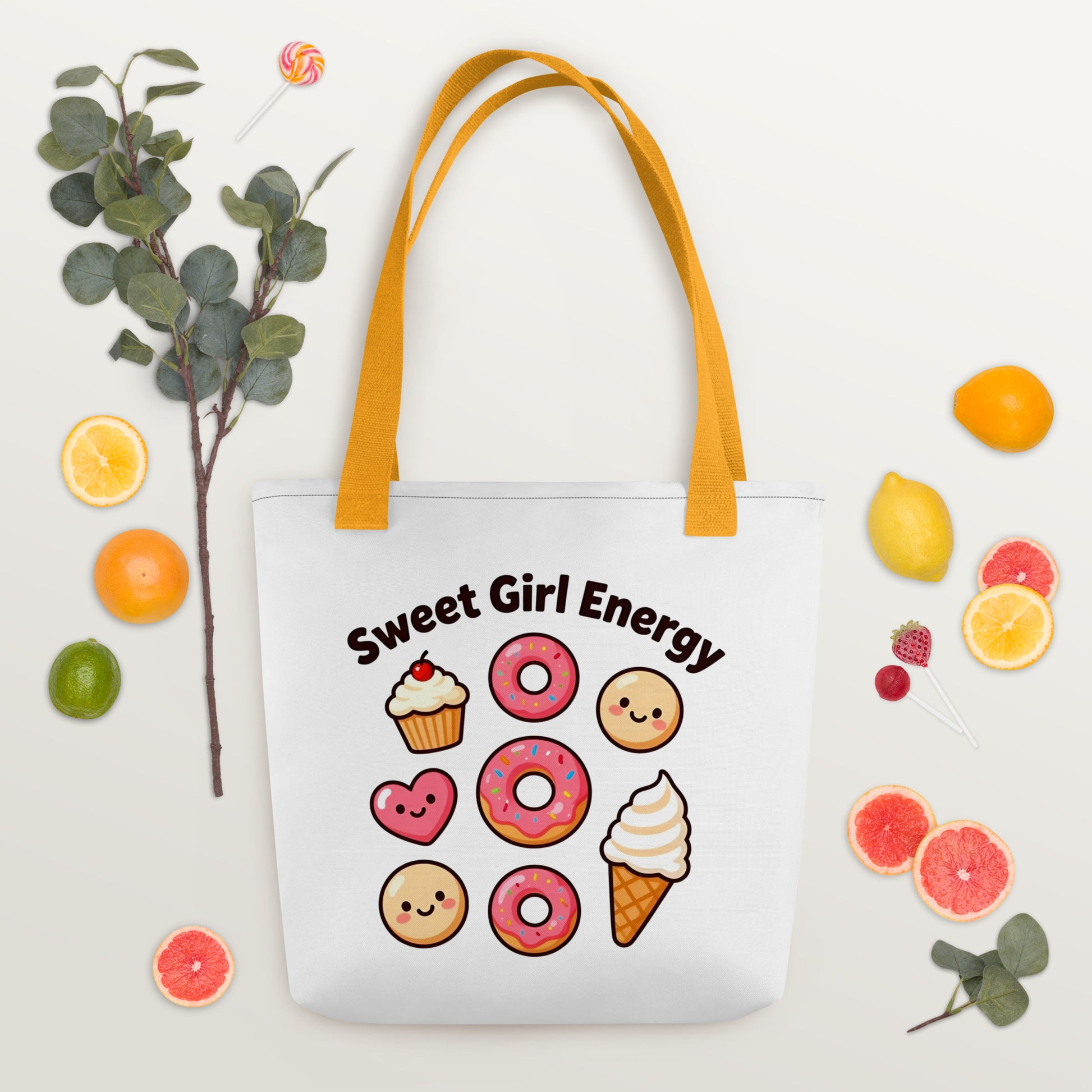 Tote bag - Sweet Girl Energy Tote Bag – Elite Donuts Ice Cream Cells Print for Distinguished Winners by printfluence.net