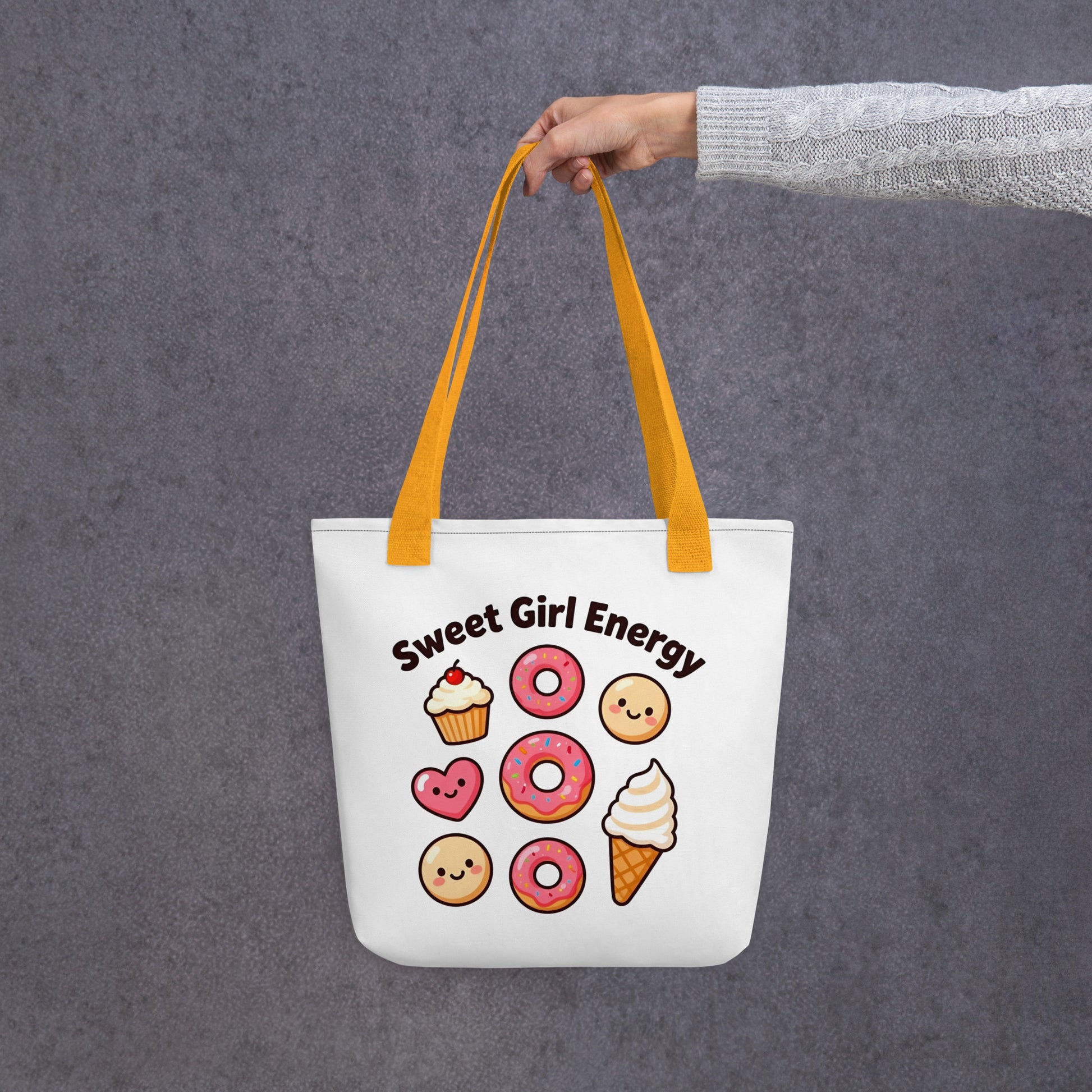 Tote bag - Sweet Girl Energy Tote Bag – Elite Donuts Ice Cream Cells Print for Distinguished Winners by printfluence.net